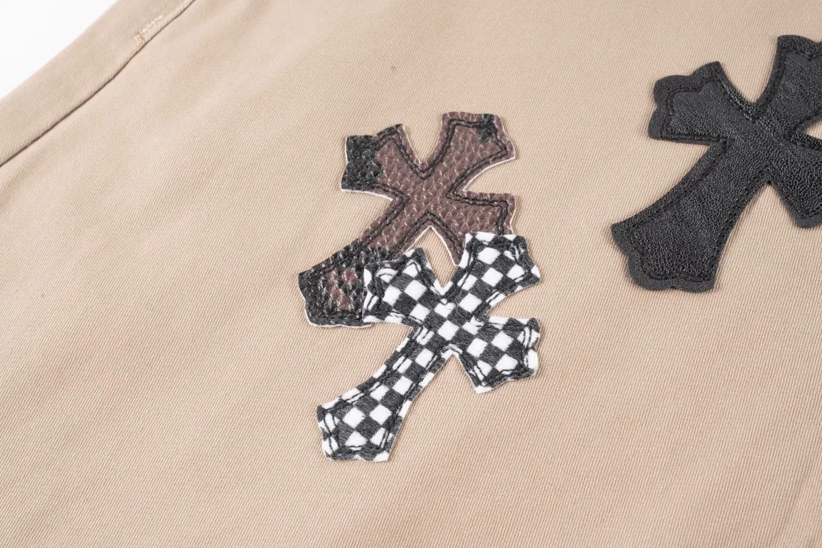 Chrome Hearts Leather Patch Straight-Leg Jeans D18019751 — view 5