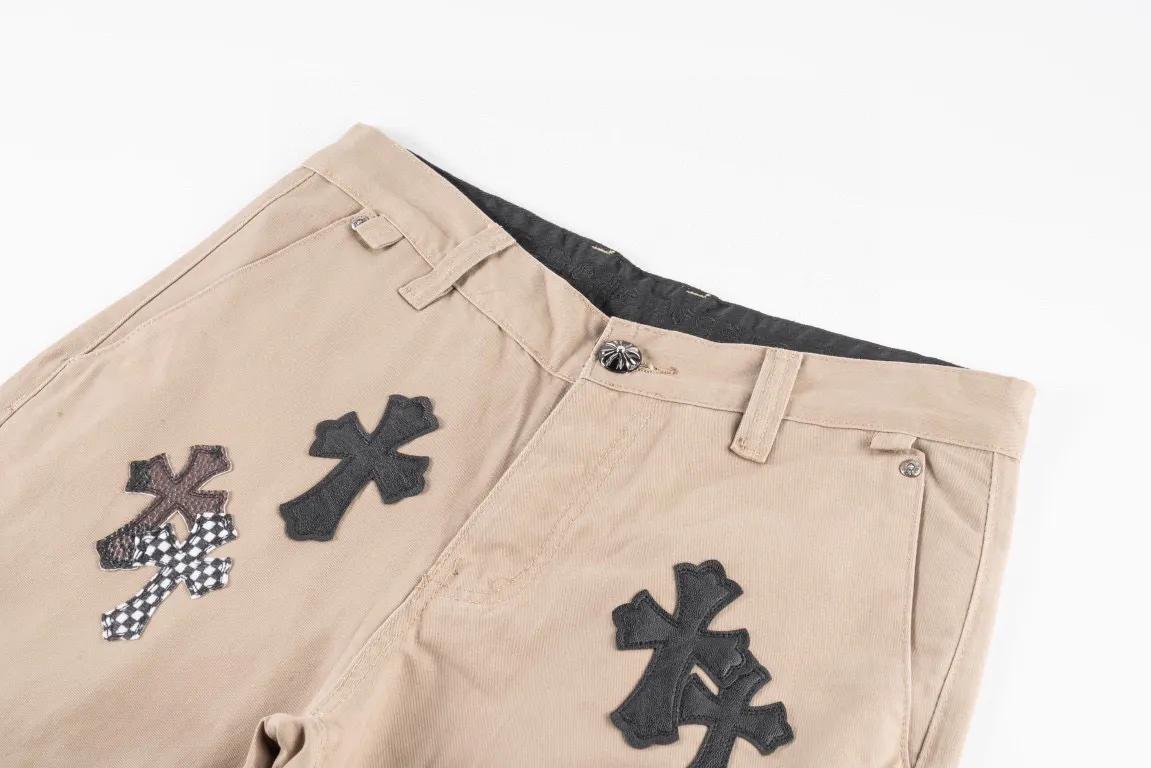 Chrome Hearts Leather Patch Straight-Leg Jeans D18019751 — view 6