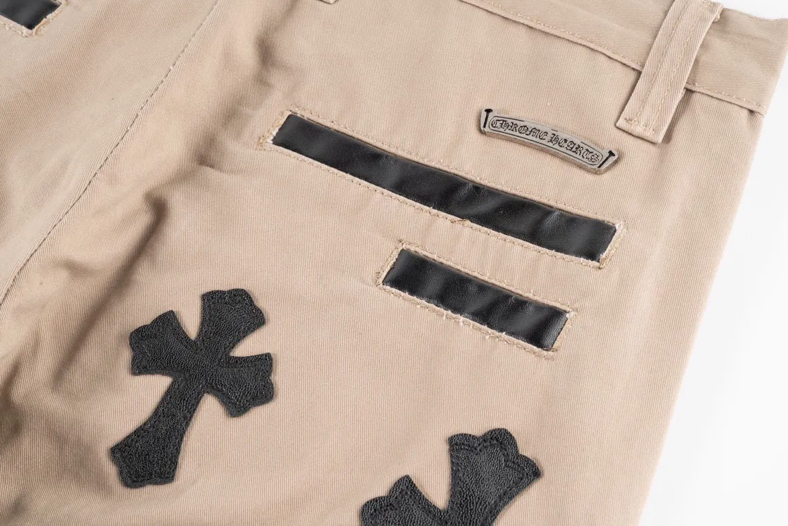 Chrome Hearts Leather Patch Straight-Leg Jeans D18019751 — view 8