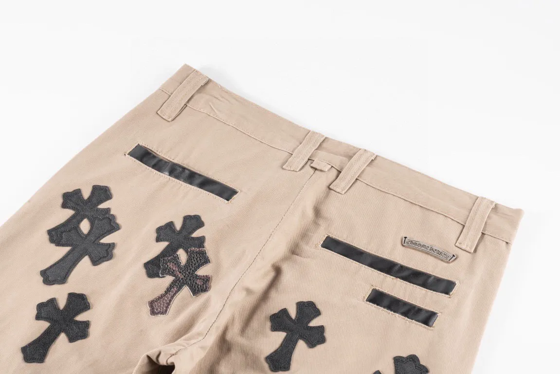 Chrome Hearts Leather Patch Straight-Leg Jeans D18019751 — view 9