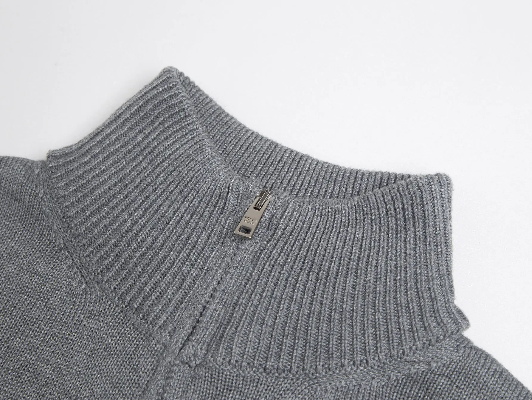 Logo-Plaque Half-Zip Wool Sweater D18016449 — view 3