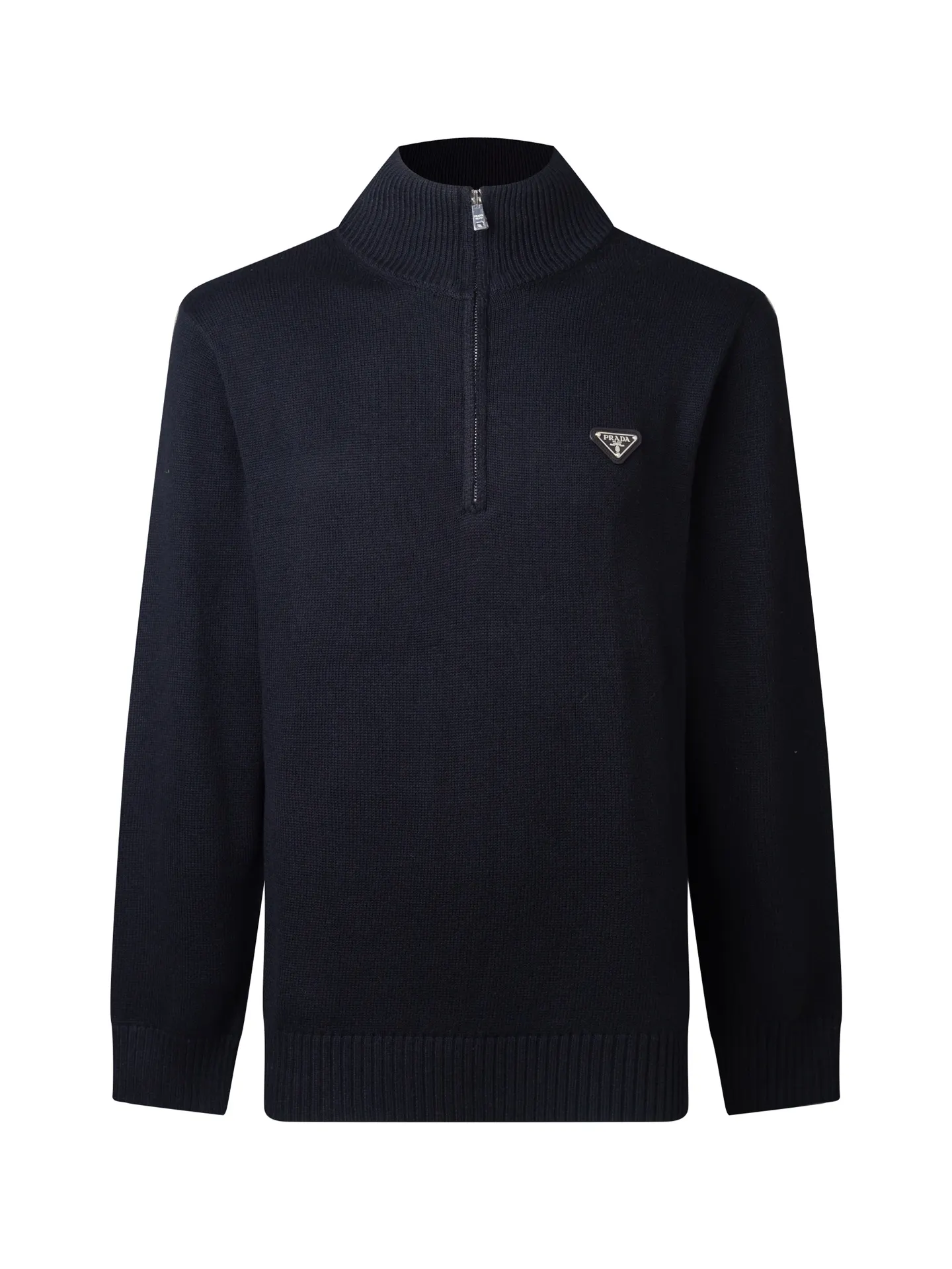 Logo-Plaque Half-Zip Wool-Blend Sweater D18016450