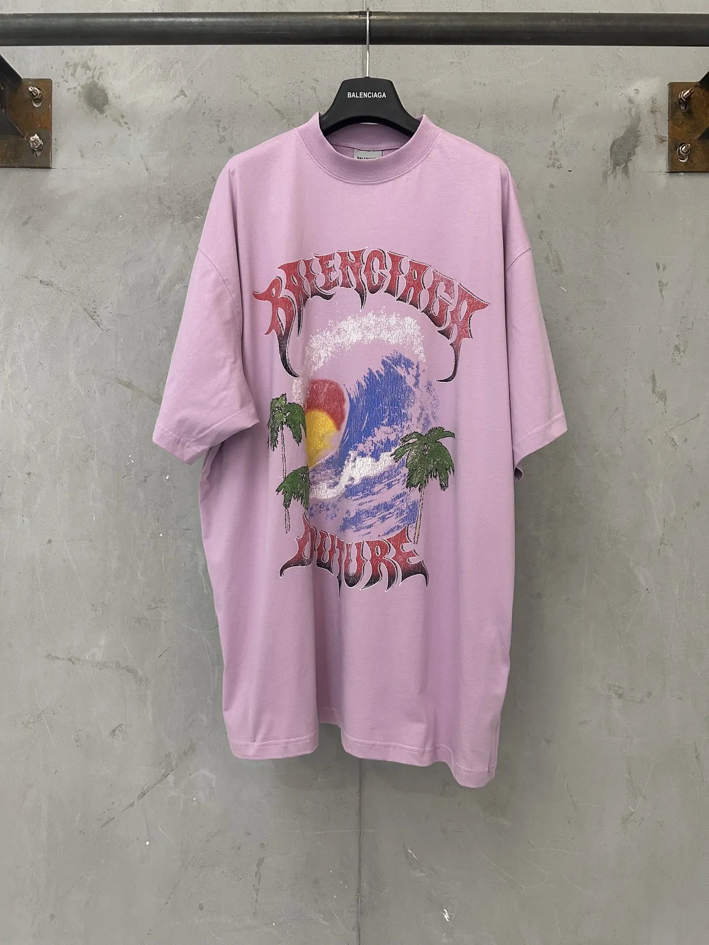 Palm Tree Graphic Oversized T-Shirt D18011748