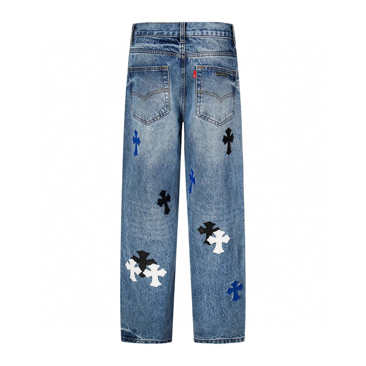 Cross Patch Straight-Leg Denim Jeans D18019760 — view 3