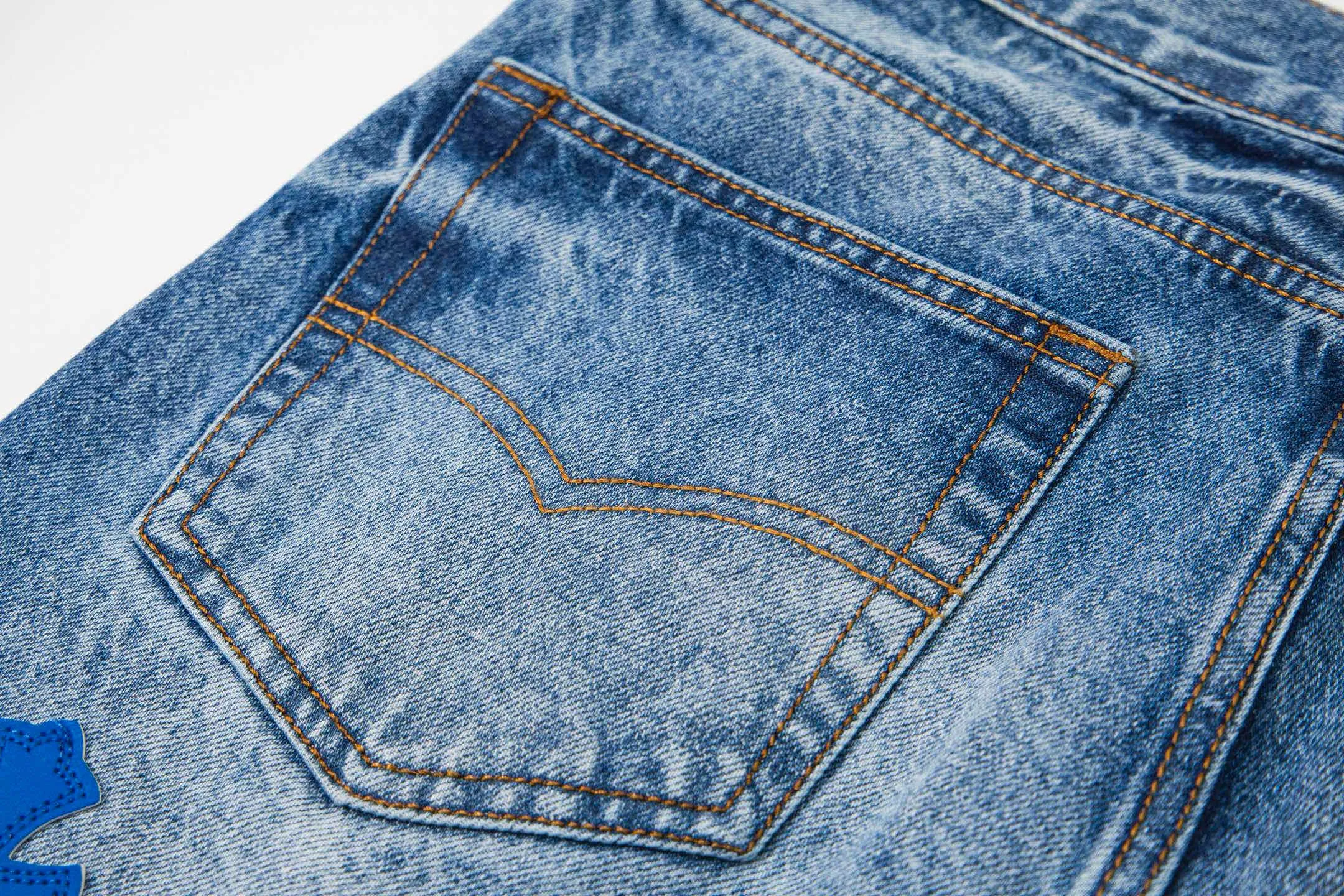 Cross Patch Straight-Leg Denim Jeans D18019760 — view 5
