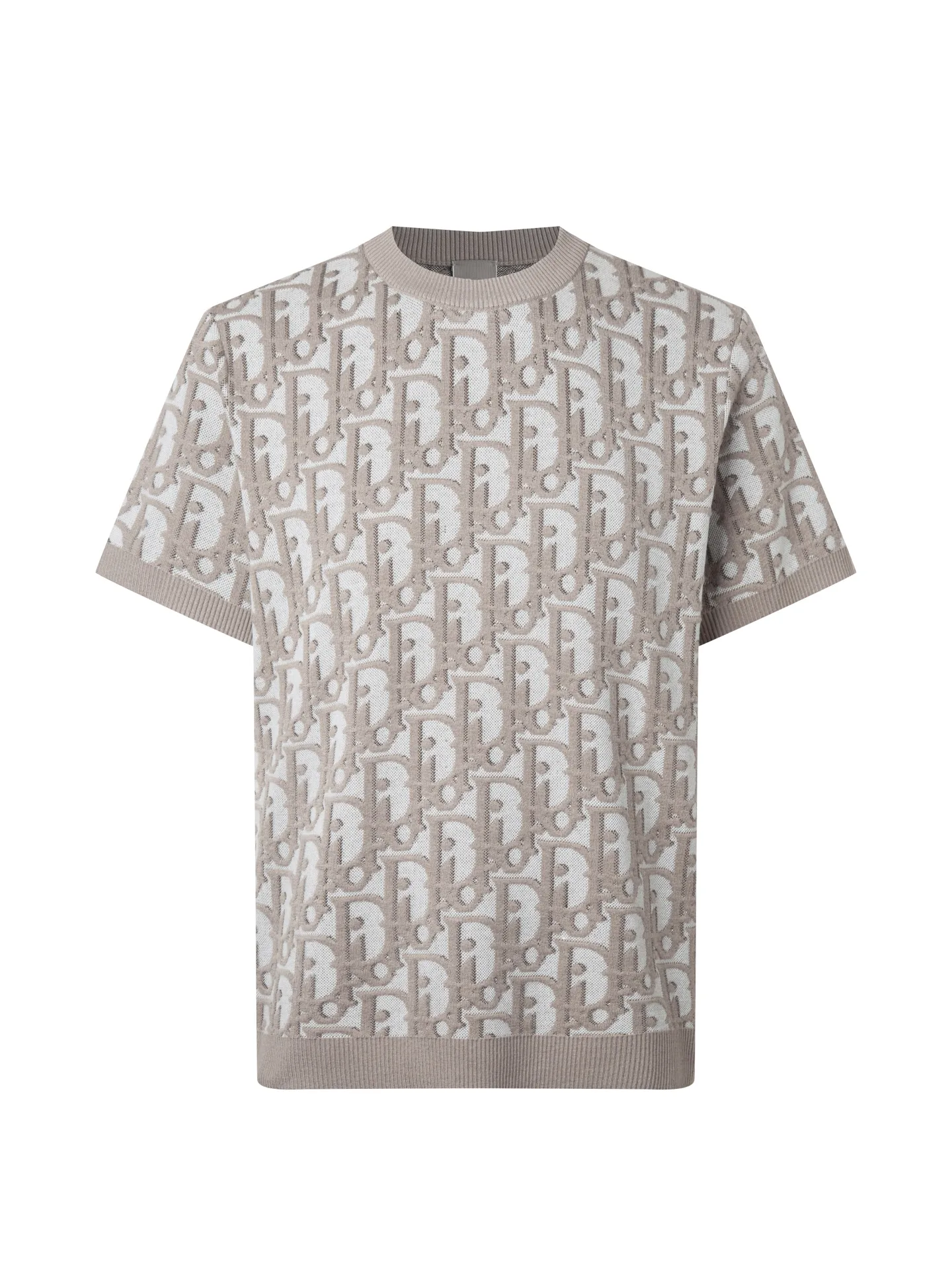 Oblique Jacquard Wool-Blend Knit T-Shirt D18016196