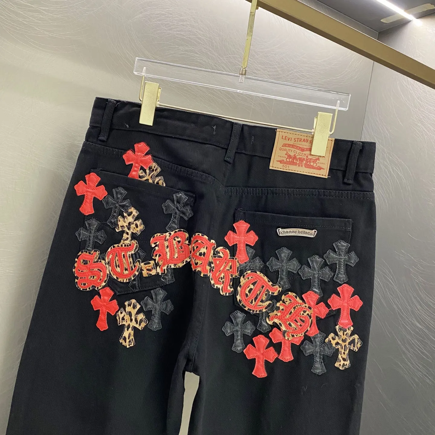 Chrome Hearts Cross Patch Straight-Leg Jeans D18519612 — view 3