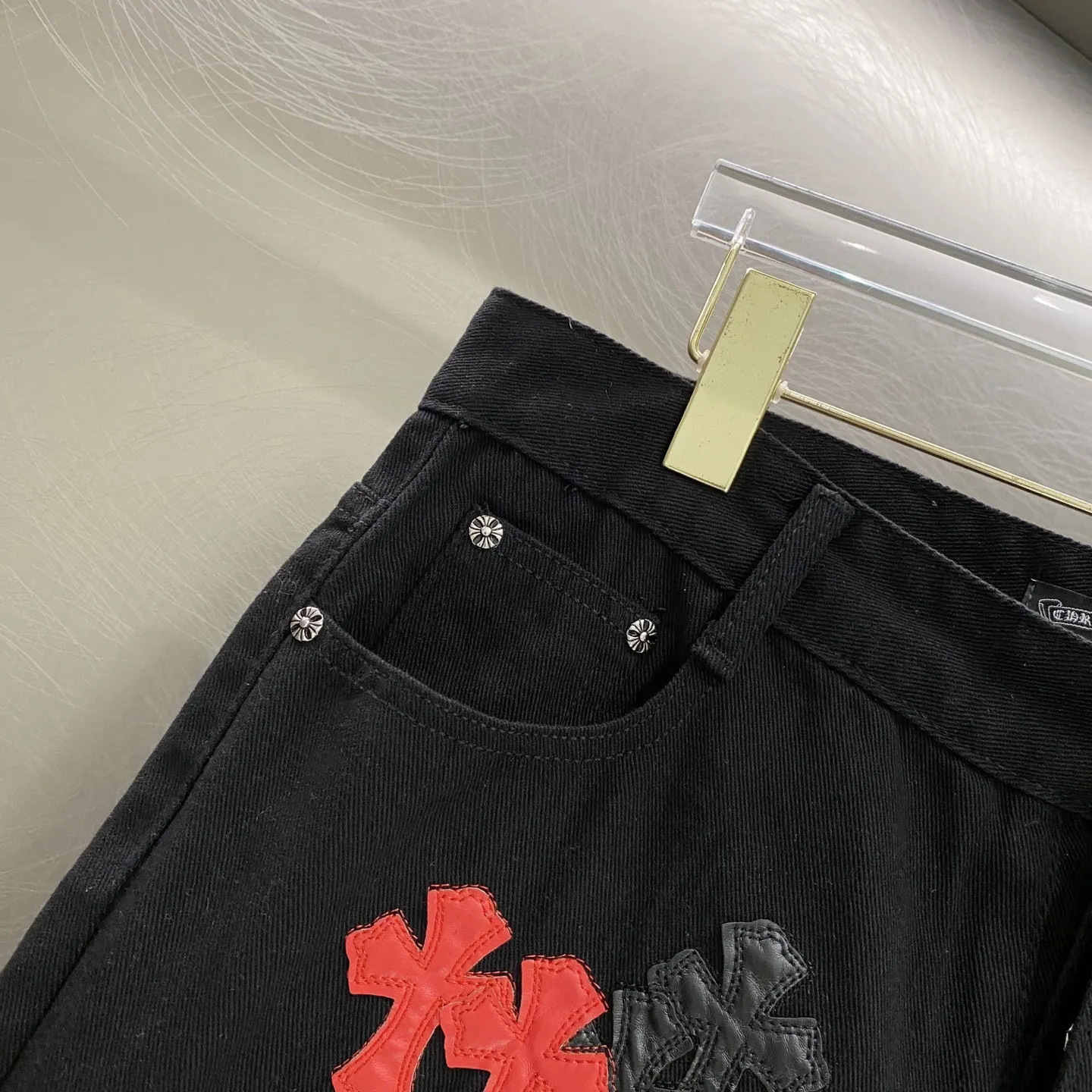 Chrome Hearts Cross Patch Straight-Leg Jeans D18519612 — view 6