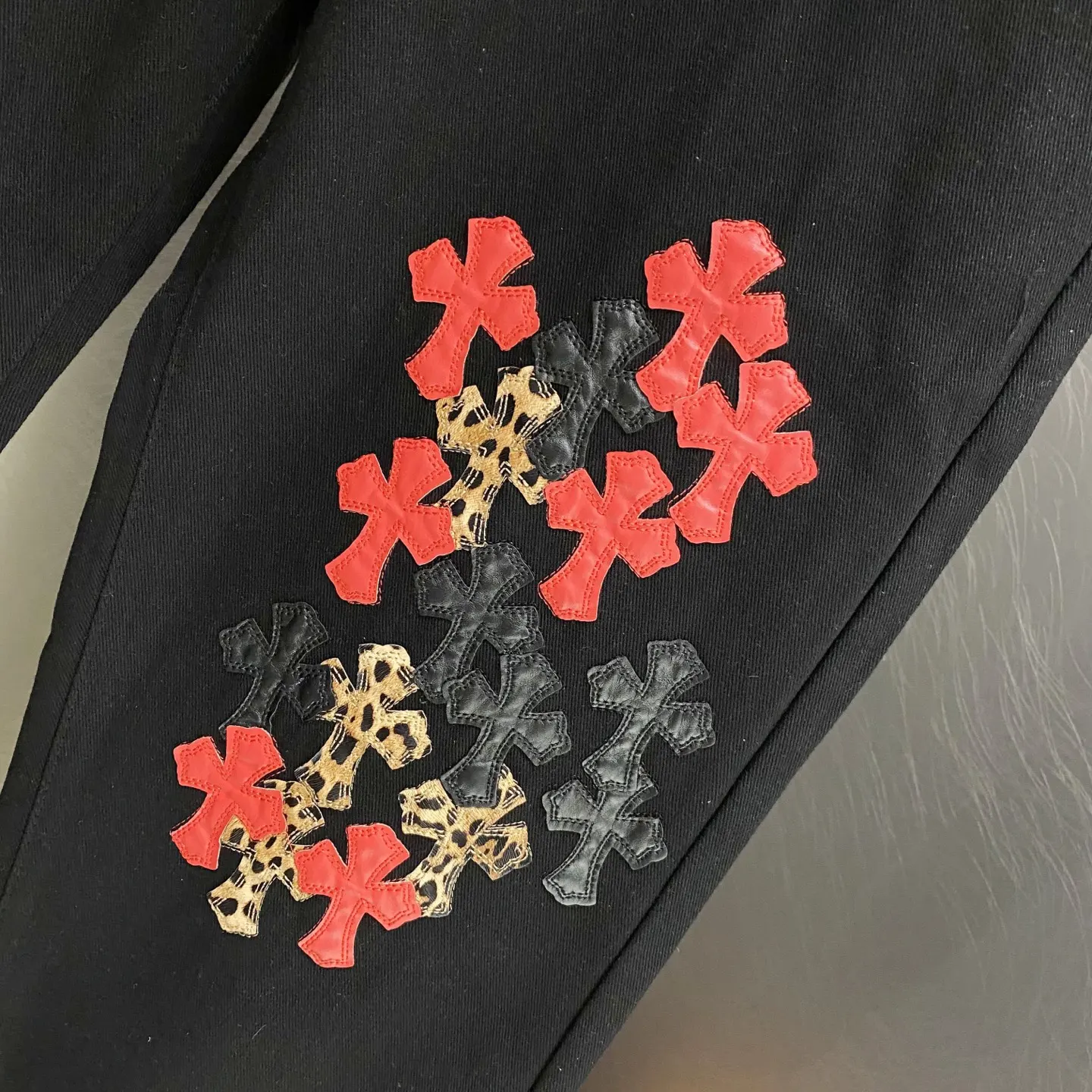 Chrome Hearts Cross Patch Straight-Leg Jeans D18519612 — view 8