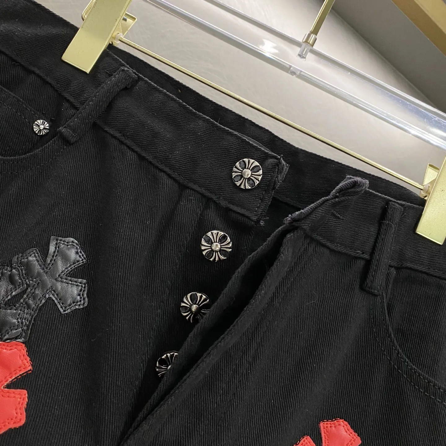 Chrome Hearts Cross Patch Straight-Leg Jeans D18519612 — view 10