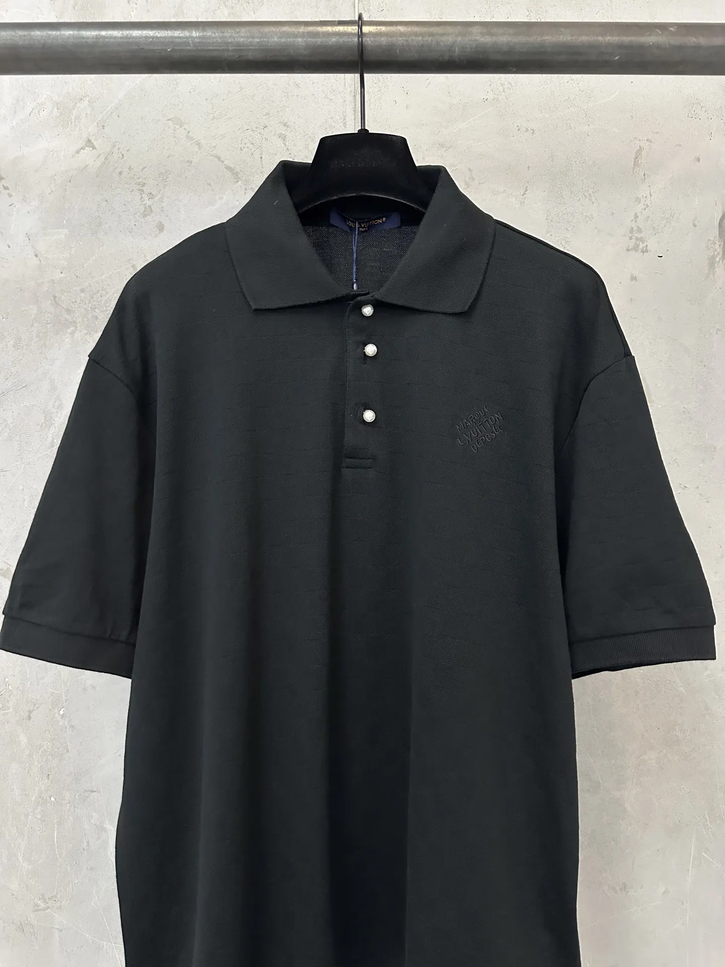Pearl-Button Embroidered Cotton Polo Shirt D18511768 — view 3