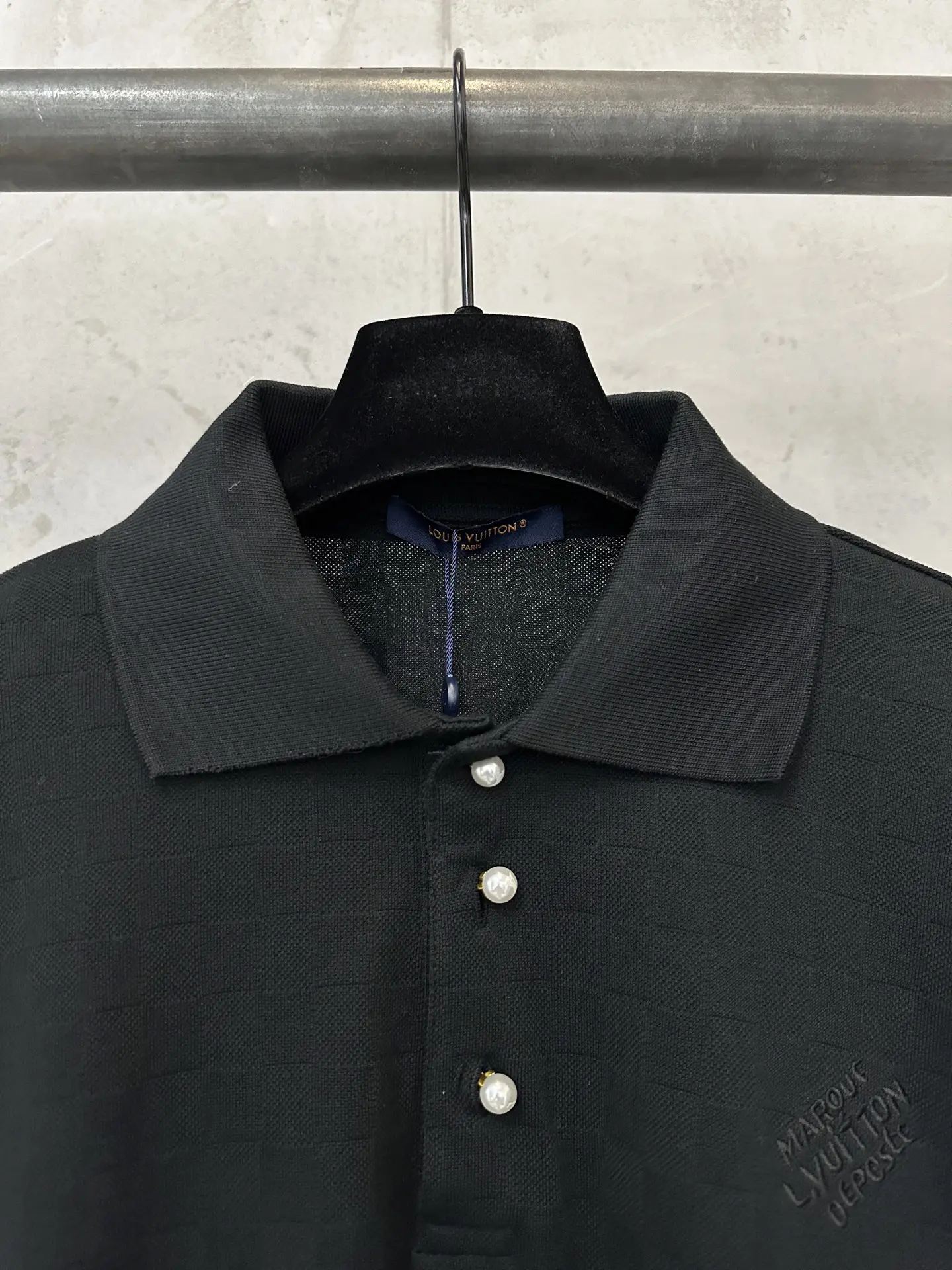 Pearl-Button Embroidered Cotton Polo Shirt D18511768 — view 5