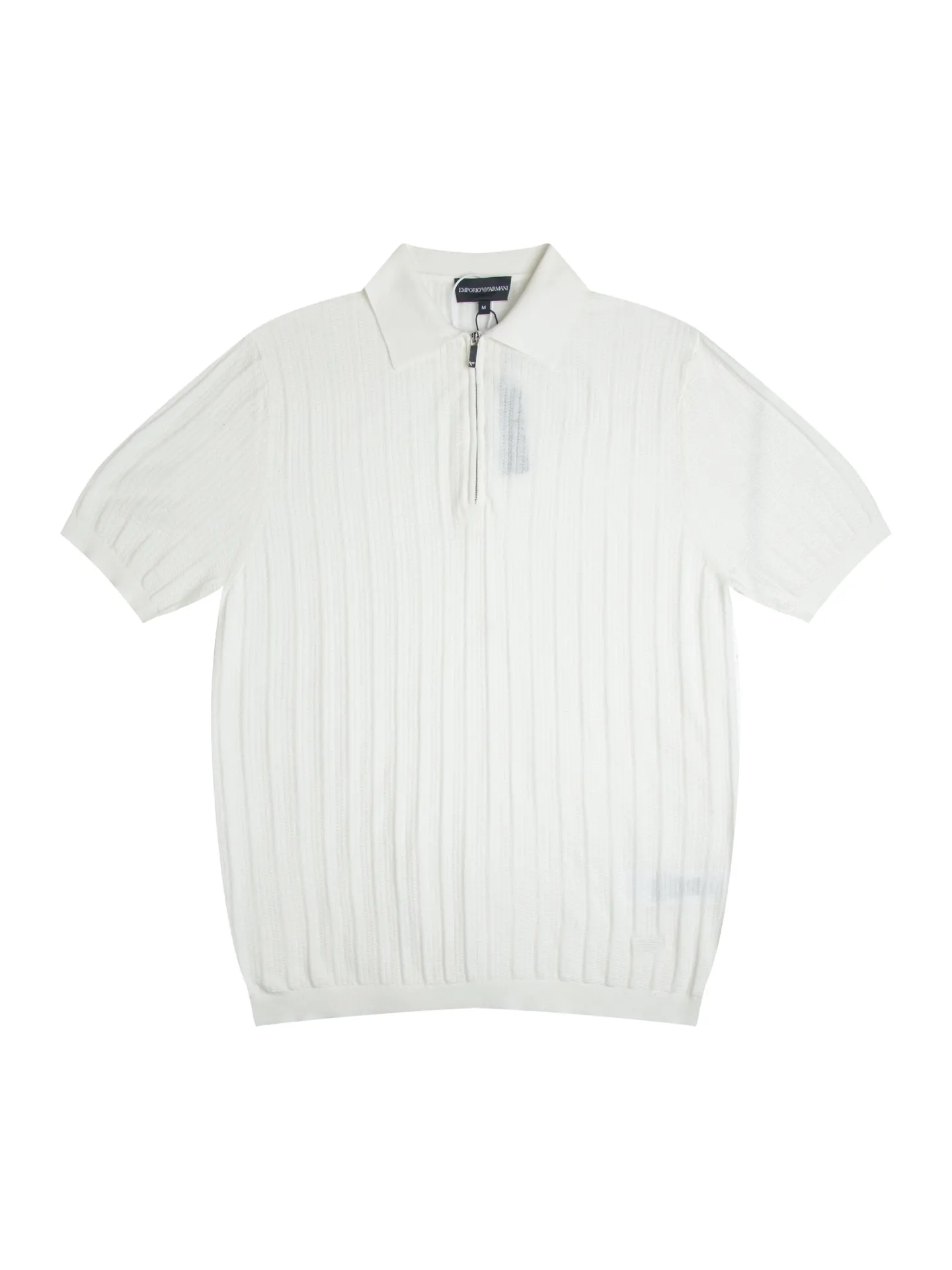 Half-Zip Ribbed Wool-Blend Polo Shirt D19011459