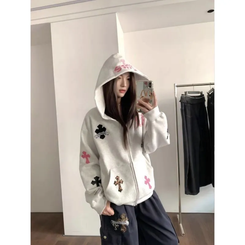 Chrome Hearts Embroidered Cross Zip-Up Hoodie D19019616 — view 16