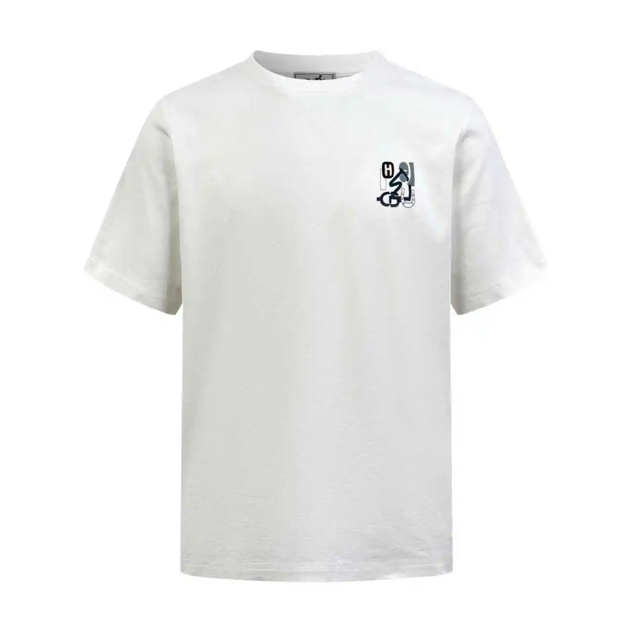 Leather Patch Cotton Jersey T-Shirt D19014248