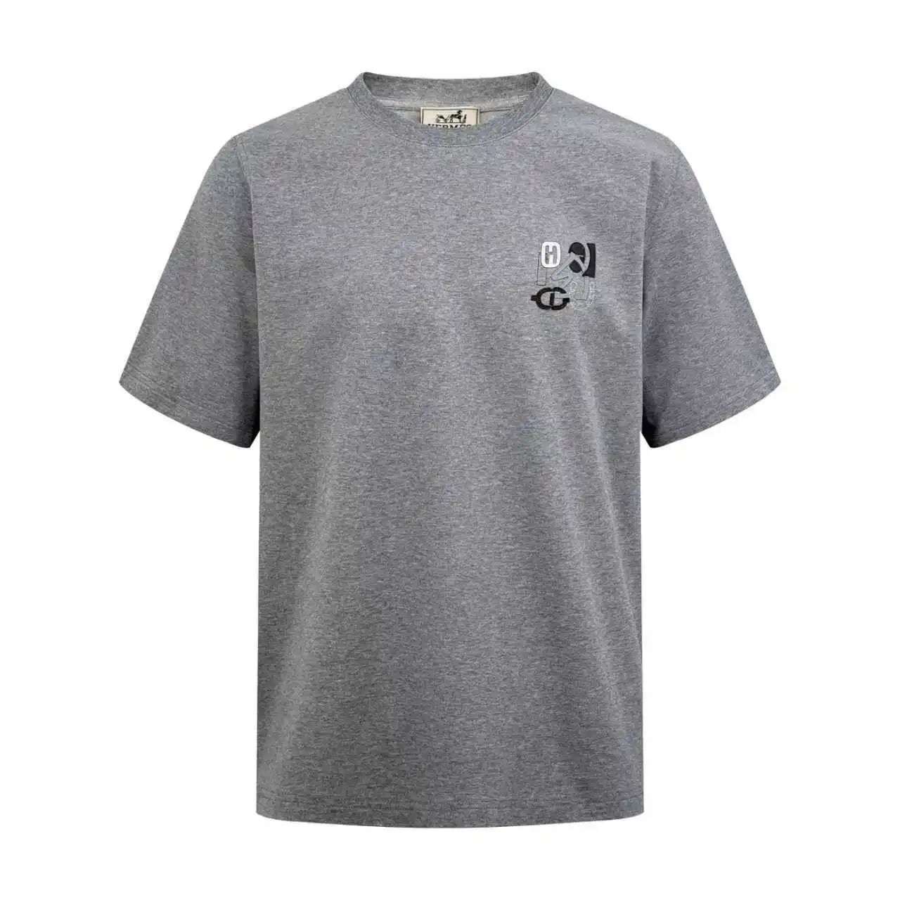 Leather Patch Cotton Jersey T-Shirt D19014247