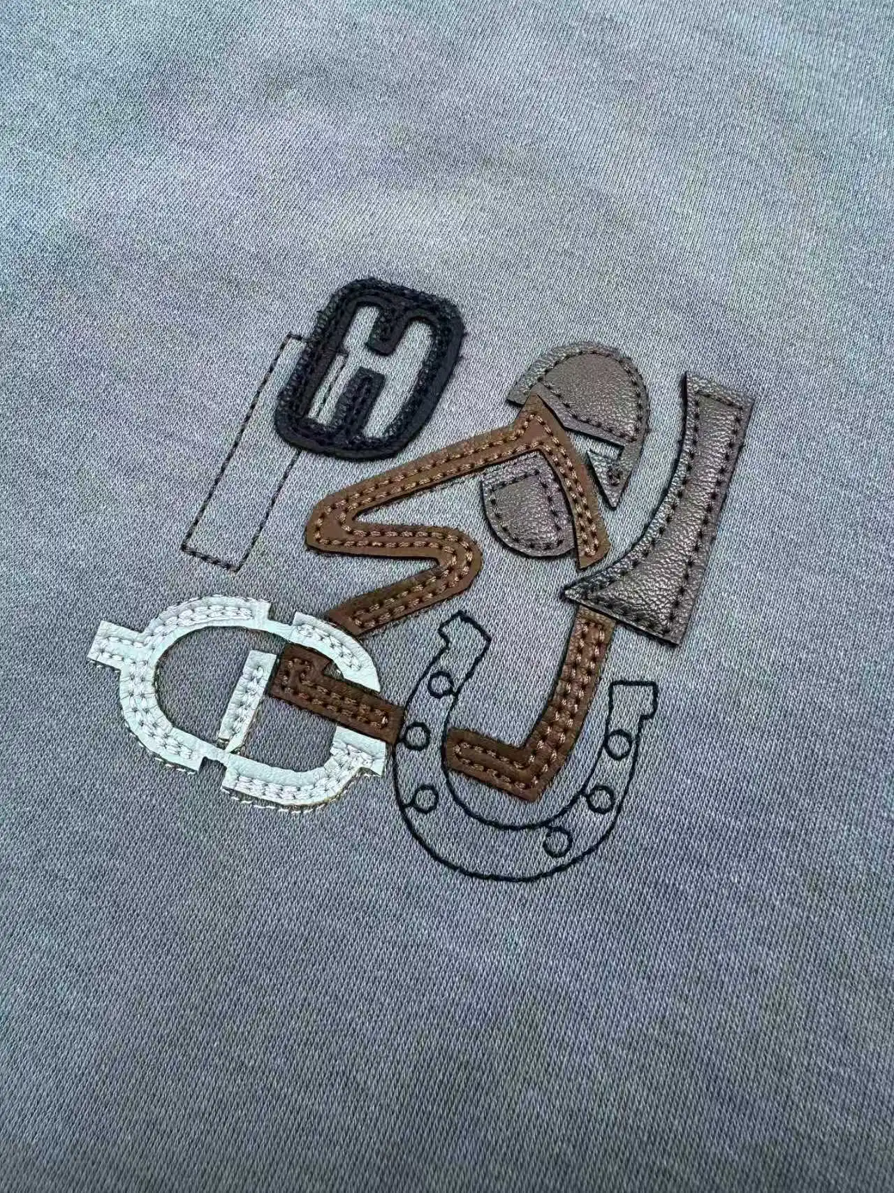 Leather Patch Cotton T-Shirt D19014249 — view 4