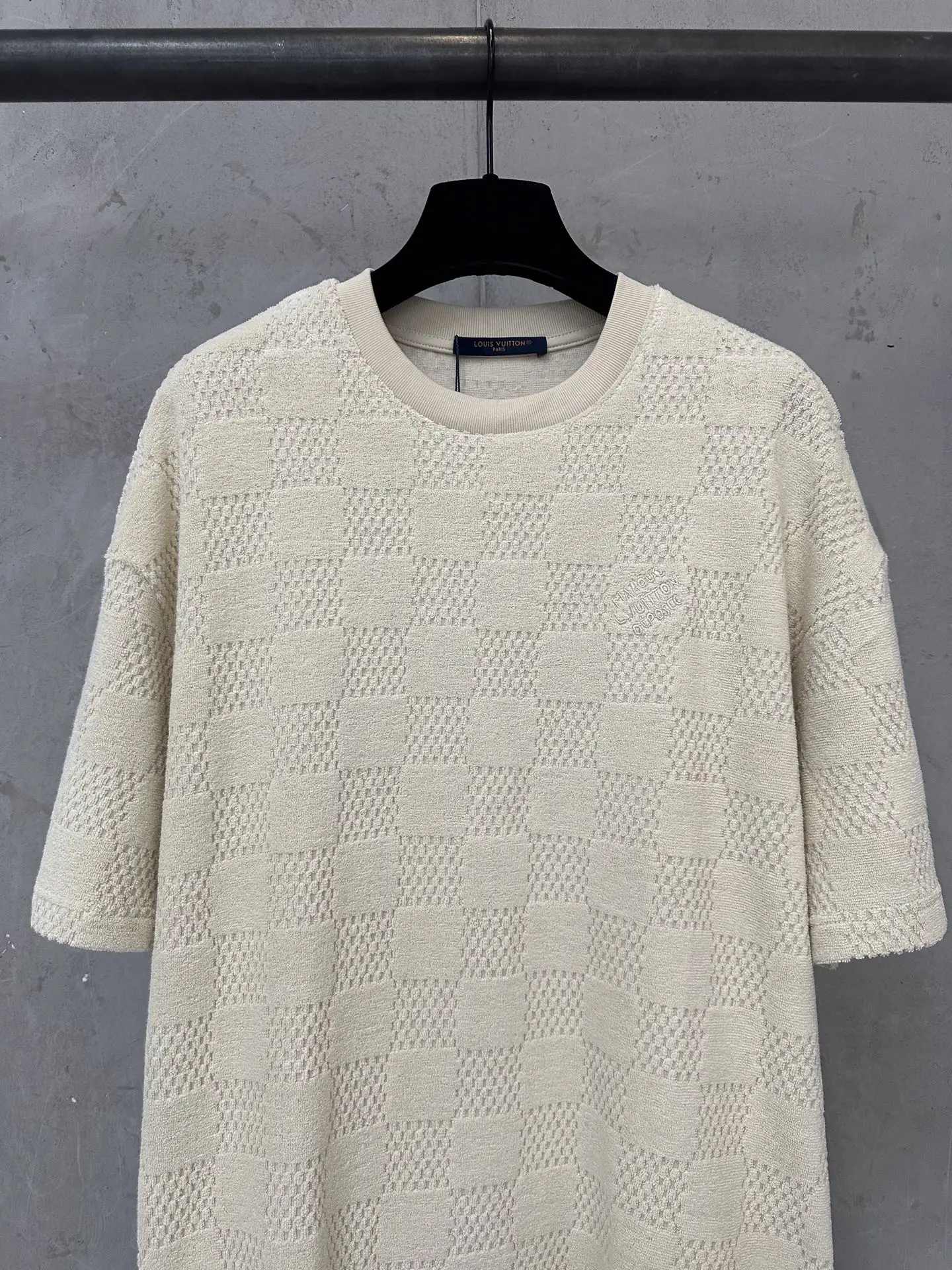 Damier Cotton-Terry Jacquard T-Shirt D19011751 — view 3
