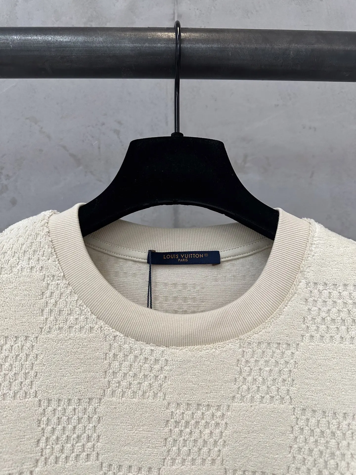 Damier Cotton-Terry Jacquard T-Shirt D19011751 — view 5