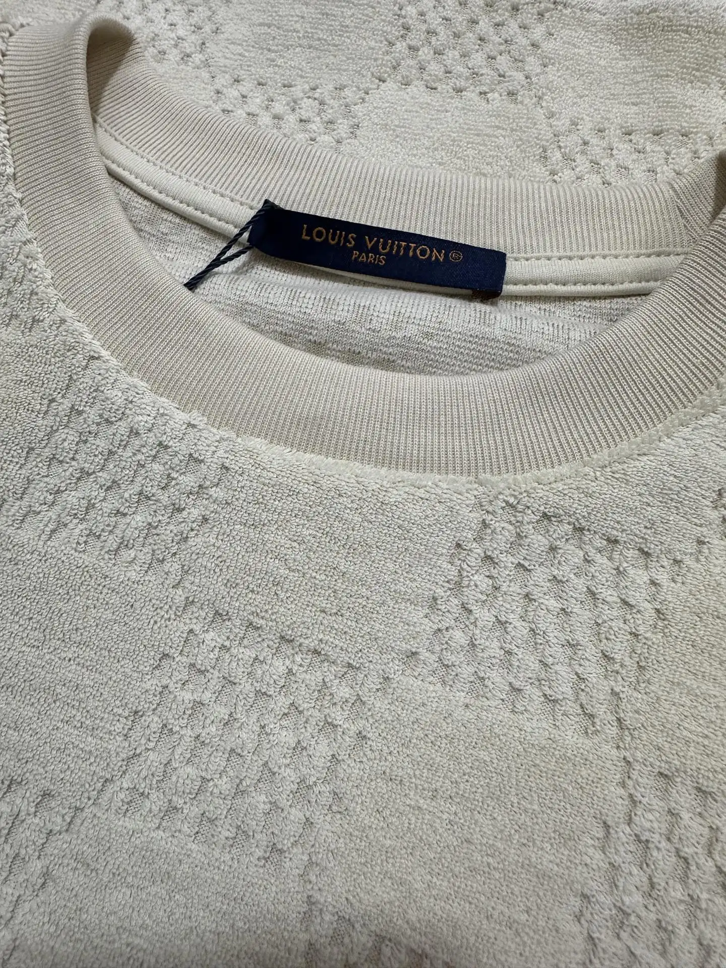 Damier Cotton-Terry Jacquard T-Shirt D19011751 — view 6