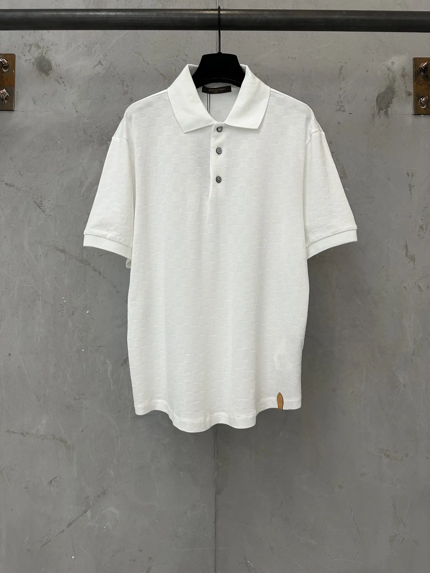 Damier Jacquard Cotton-Blend Polo Shirt D19011766