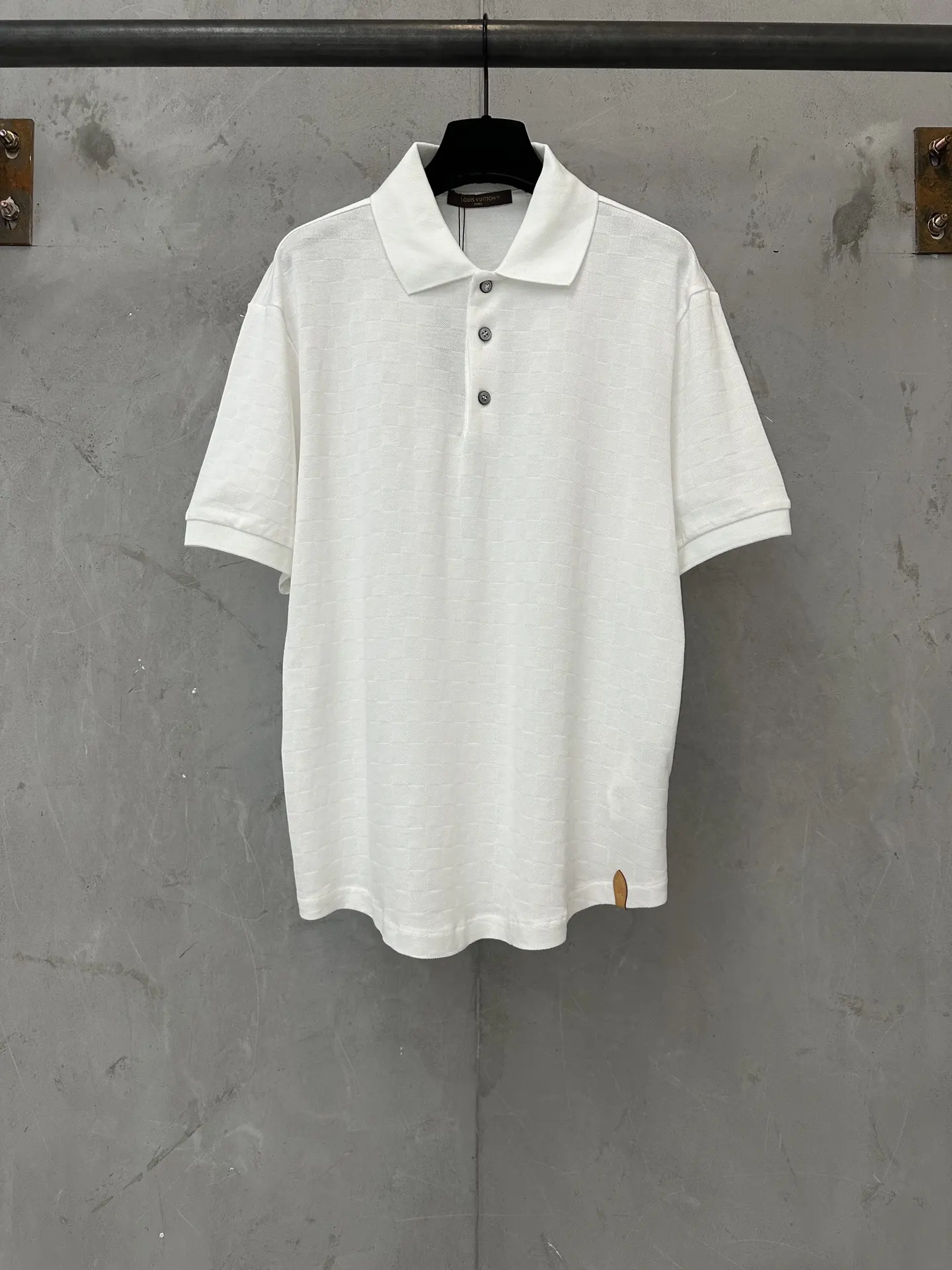 Damier Jacquard Cotton-Blend Polo Shirt D19011766