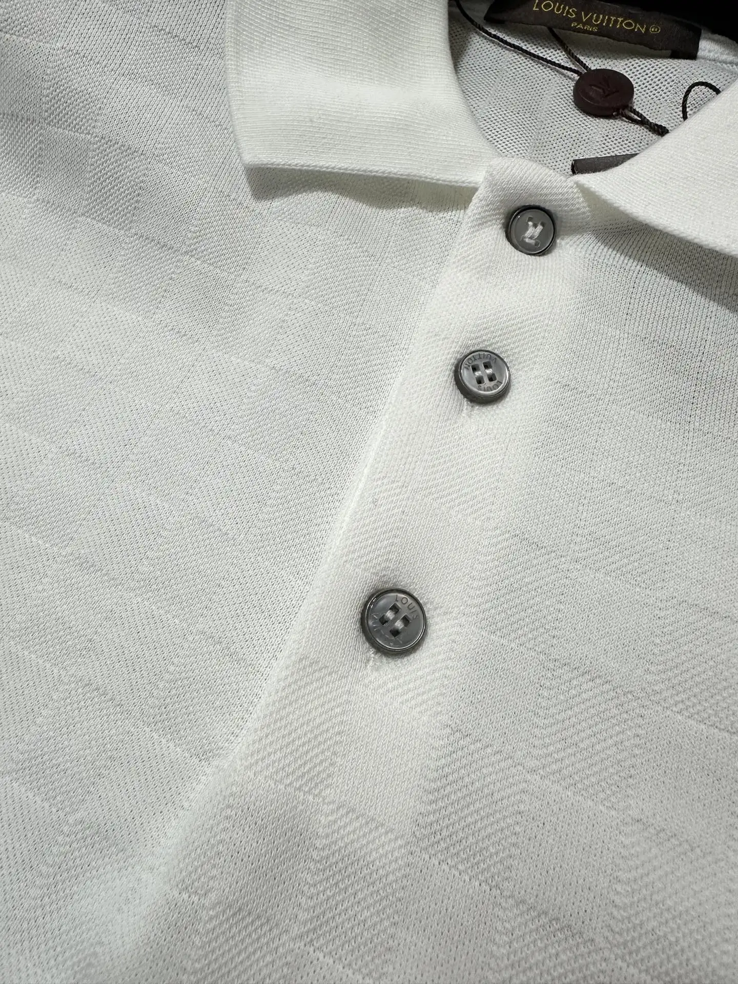 Damier Jacquard Cotton-Blend Polo Shirt D19011766 — view 6