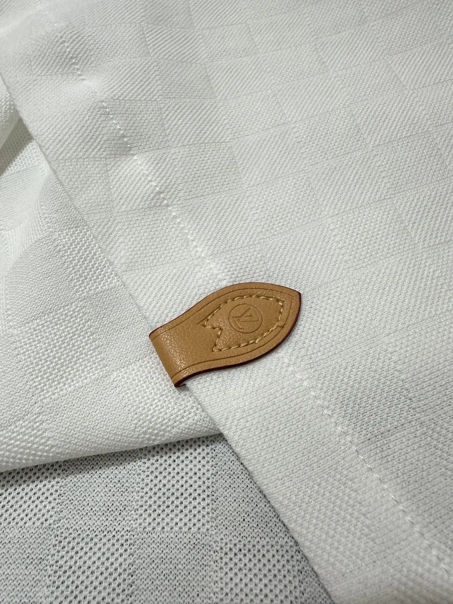 Damier Jacquard Cotton-Blend Polo Shirt D19011766 — view 8
