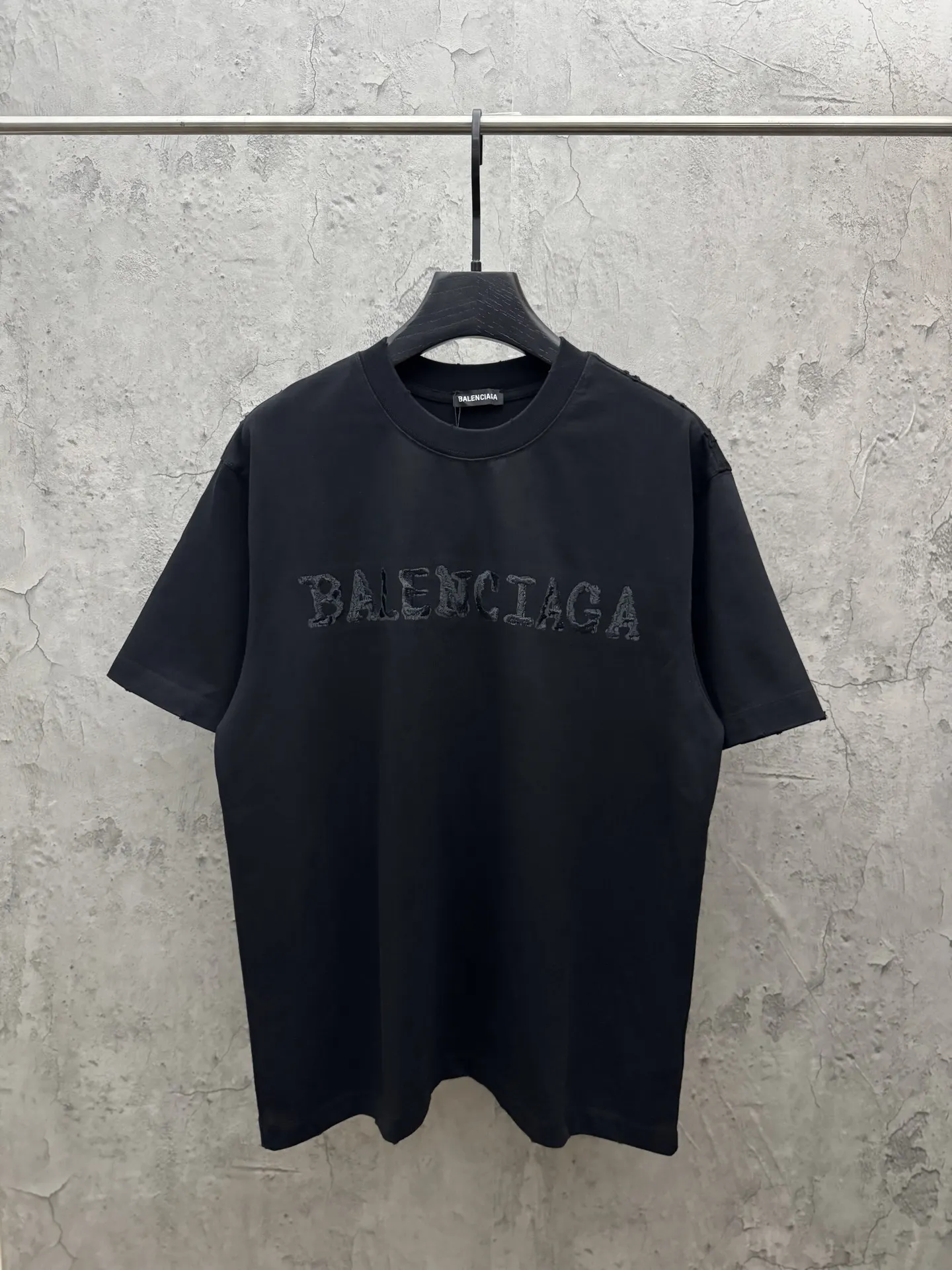 Embroidered Logo Fringe Cotton T-Shirt D19014275