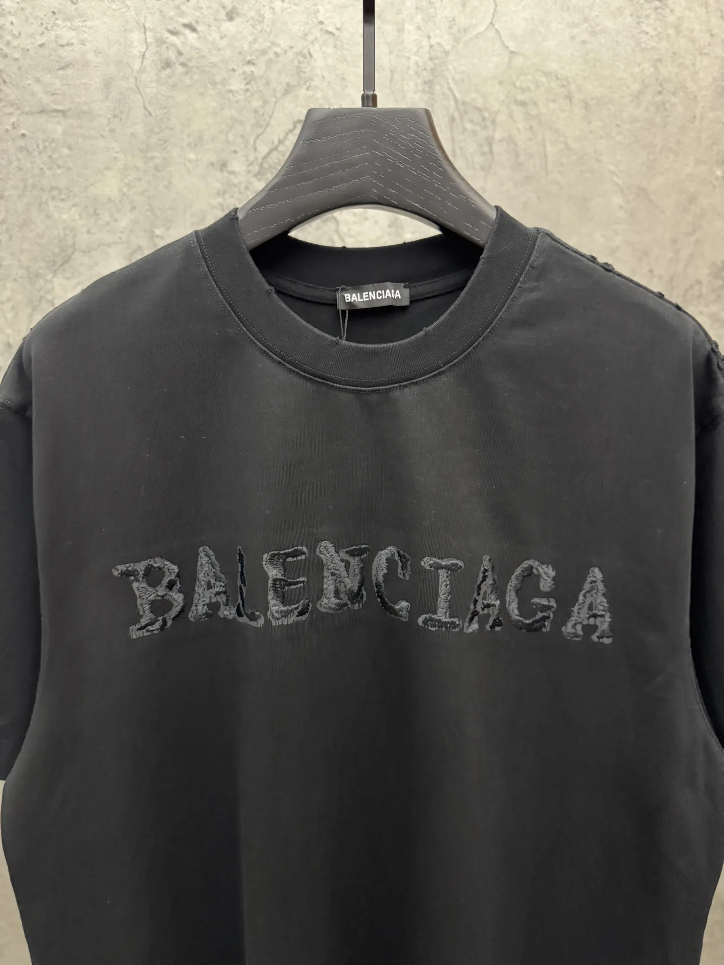 Embroidered Logo Fringe Cotton T-Shirt D19014275 — view 5