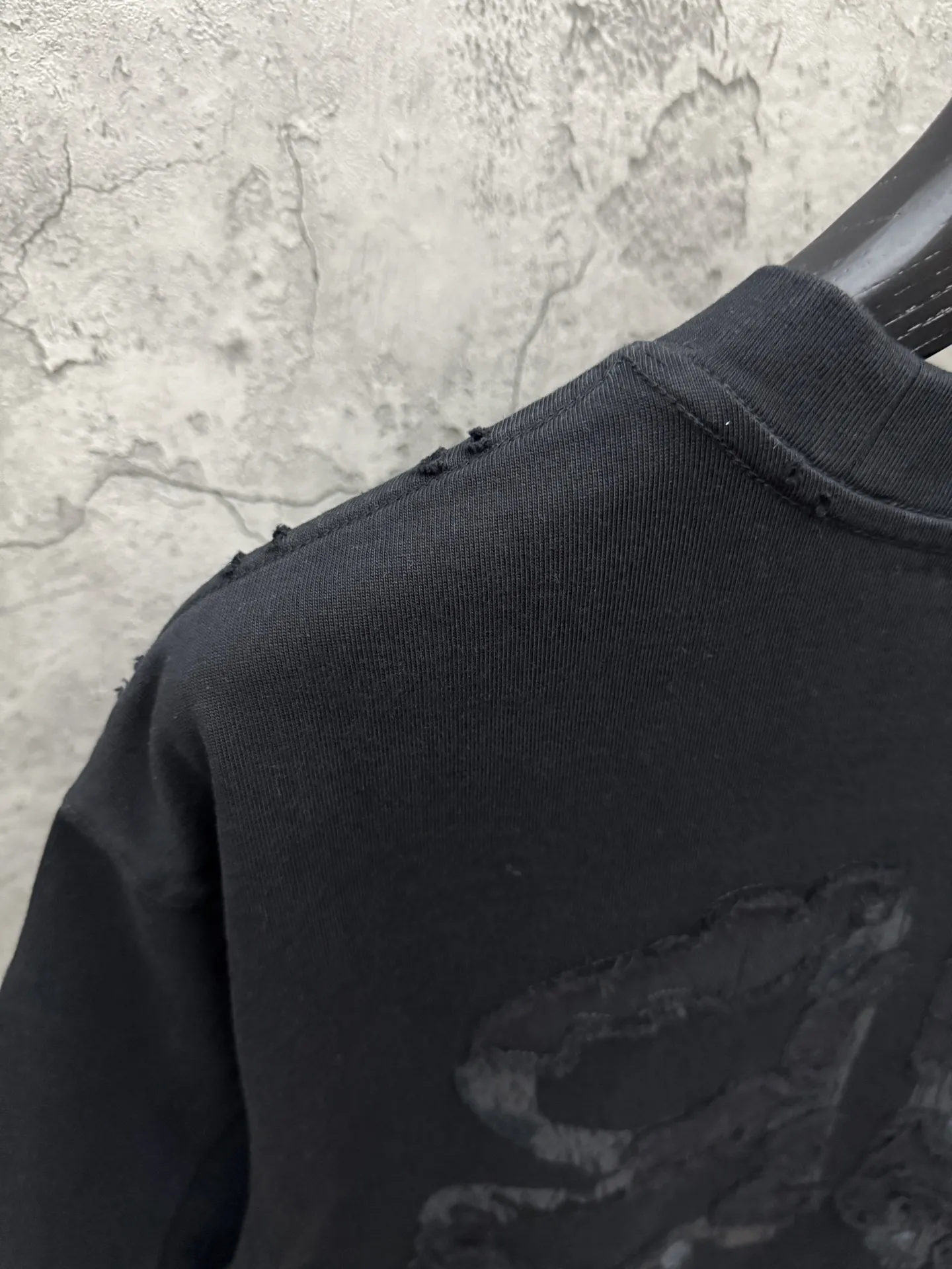 Embroidered Logo Fringe Cotton T-Shirt D19014275 — view 9