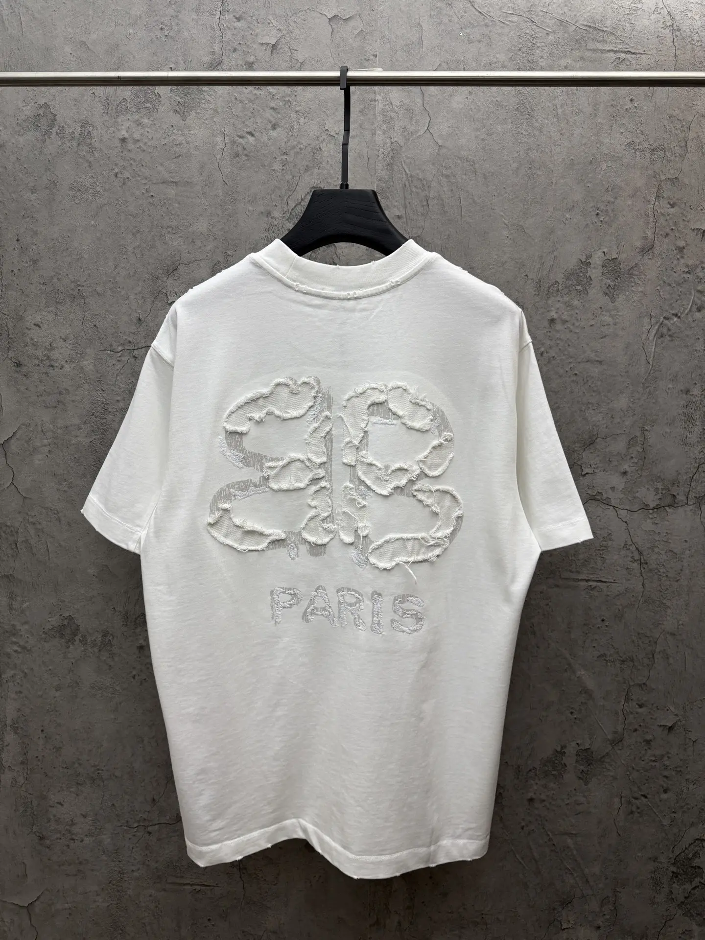 Embroidered Logo Fringe Cotton T-Shirt D19014276 — view 2