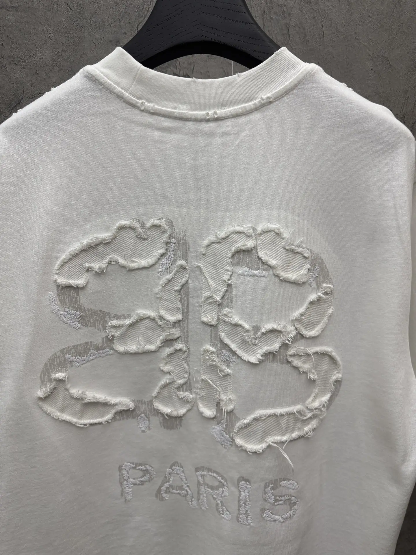 Embroidered Logo Fringe Cotton T-Shirt D19014276 — view 7