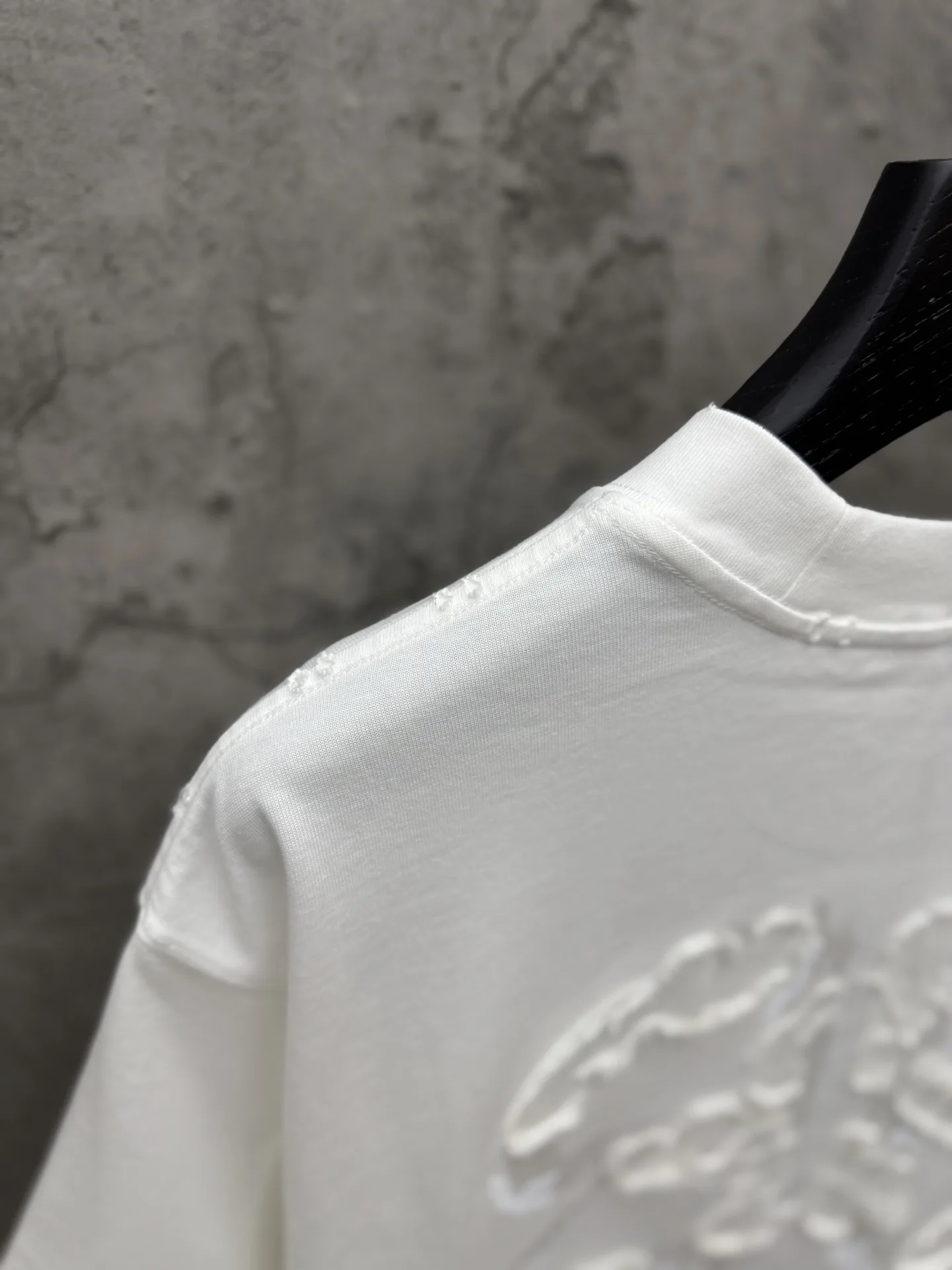 Embroidered Logo Fringe Cotton T-Shirt D19014276 — view 9