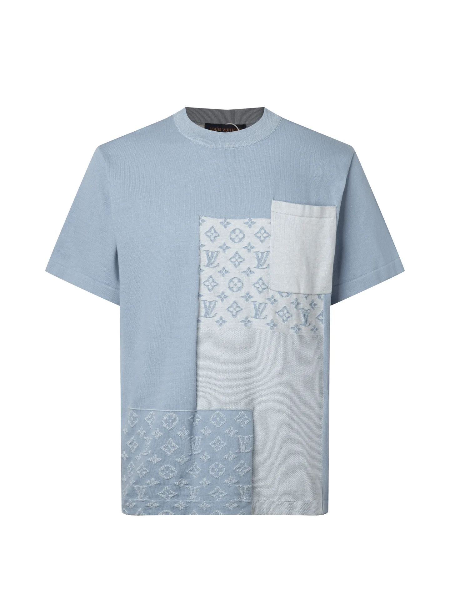 Monogram Patchwork Wool-Blend Knit T-Shirt D19011467