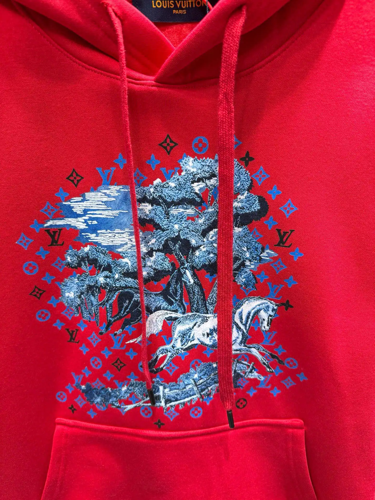 Monogram Horse Graphic Cotton Hoodie D19014542 — view 10