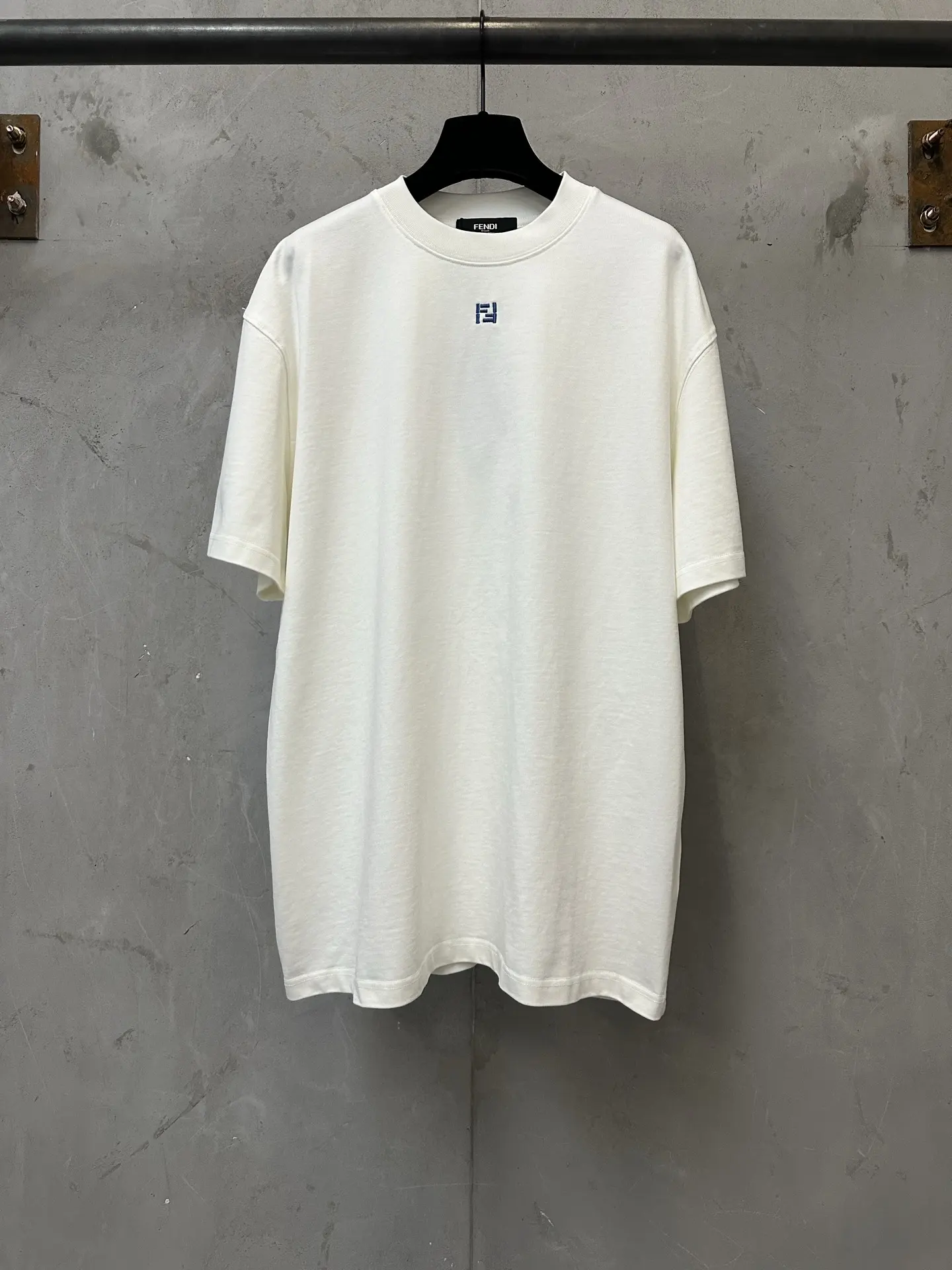 FF Logo Embroidered Heavyweight Cotton T-Shirt D19011575