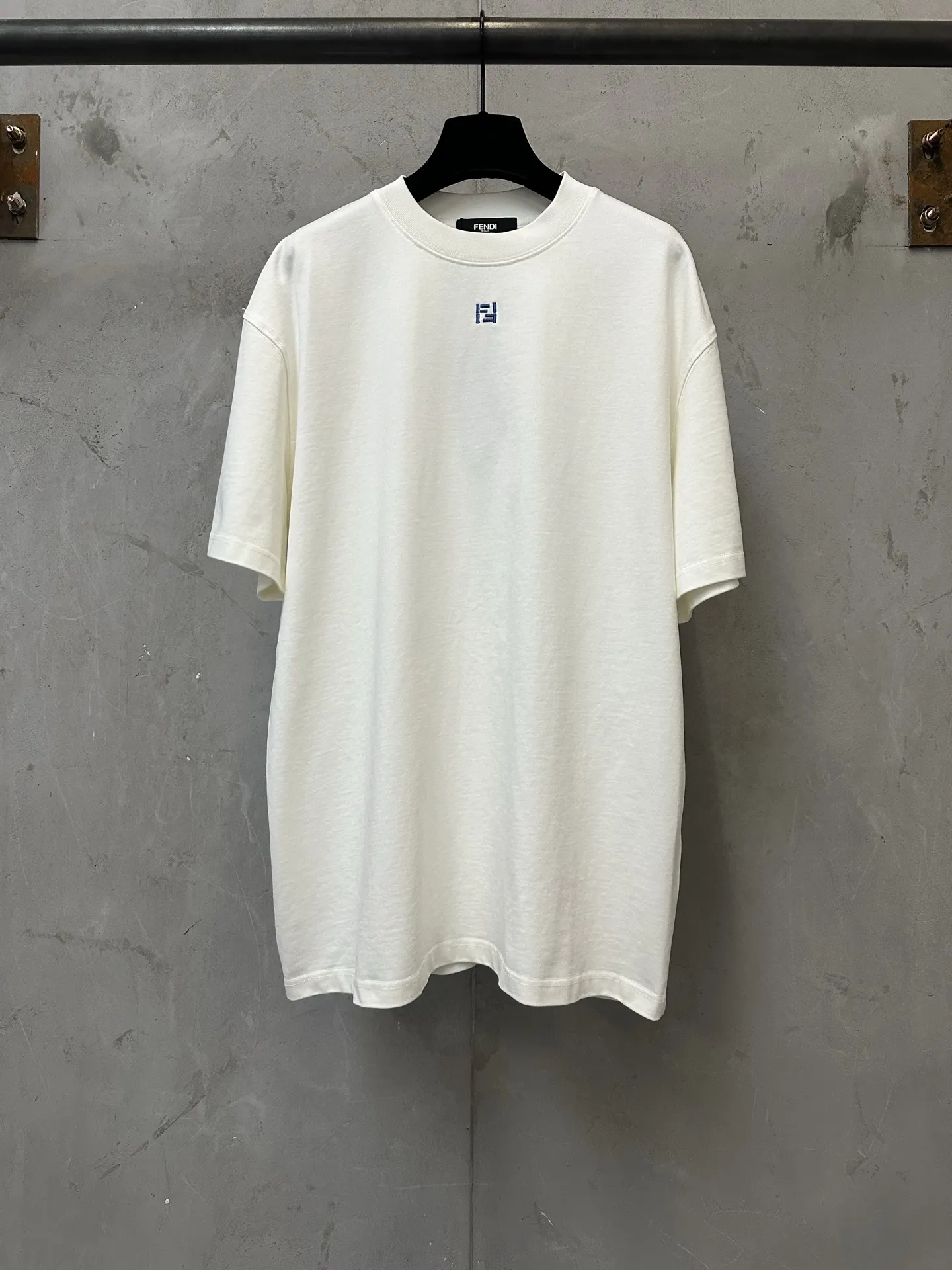 FF Logo Embroidered Heavyweight Cotton T-Shirt D19011575