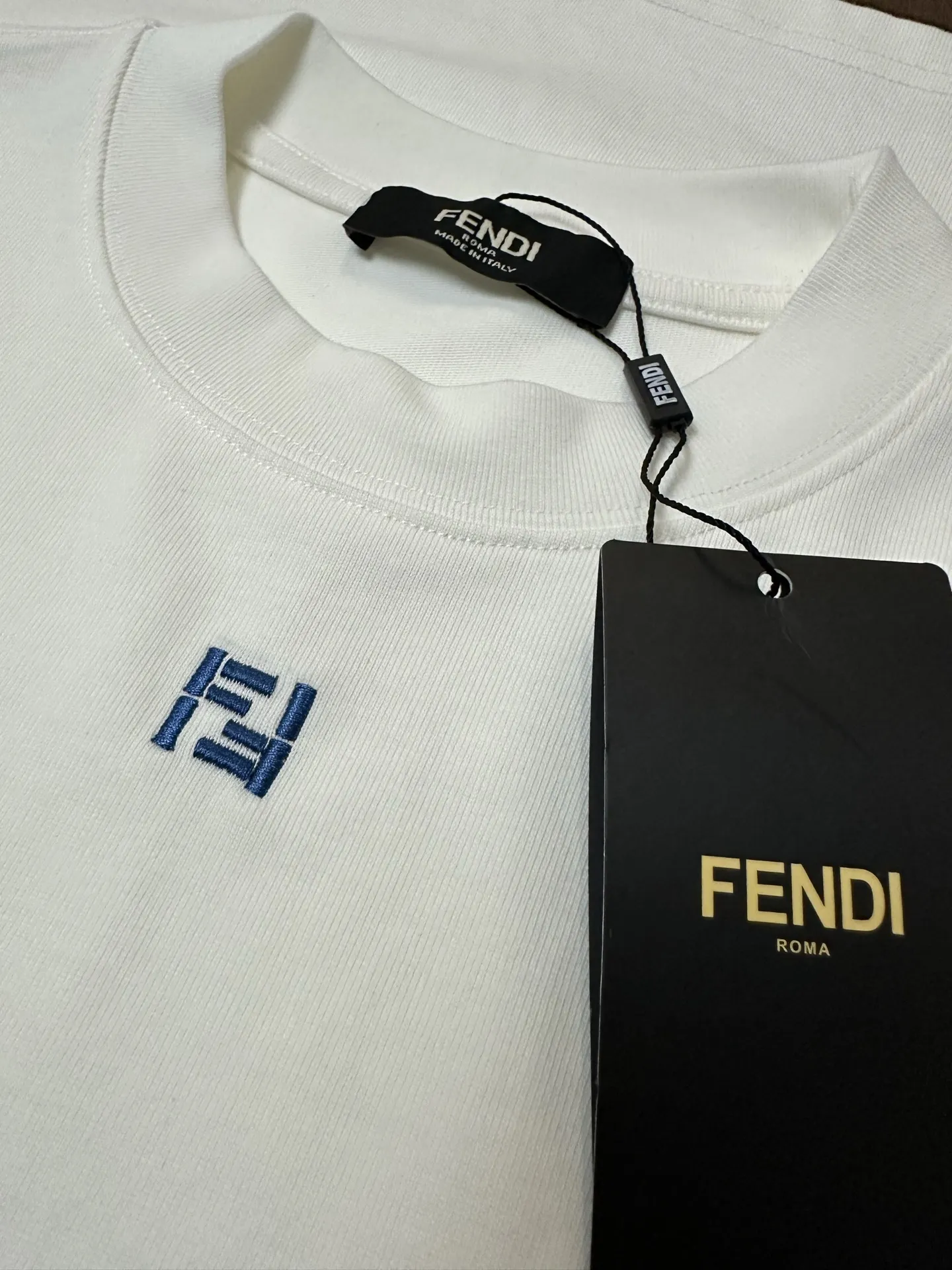 FF Logo Embroidered Heavyweight Cotton T-Shirt D19011575 — view 6