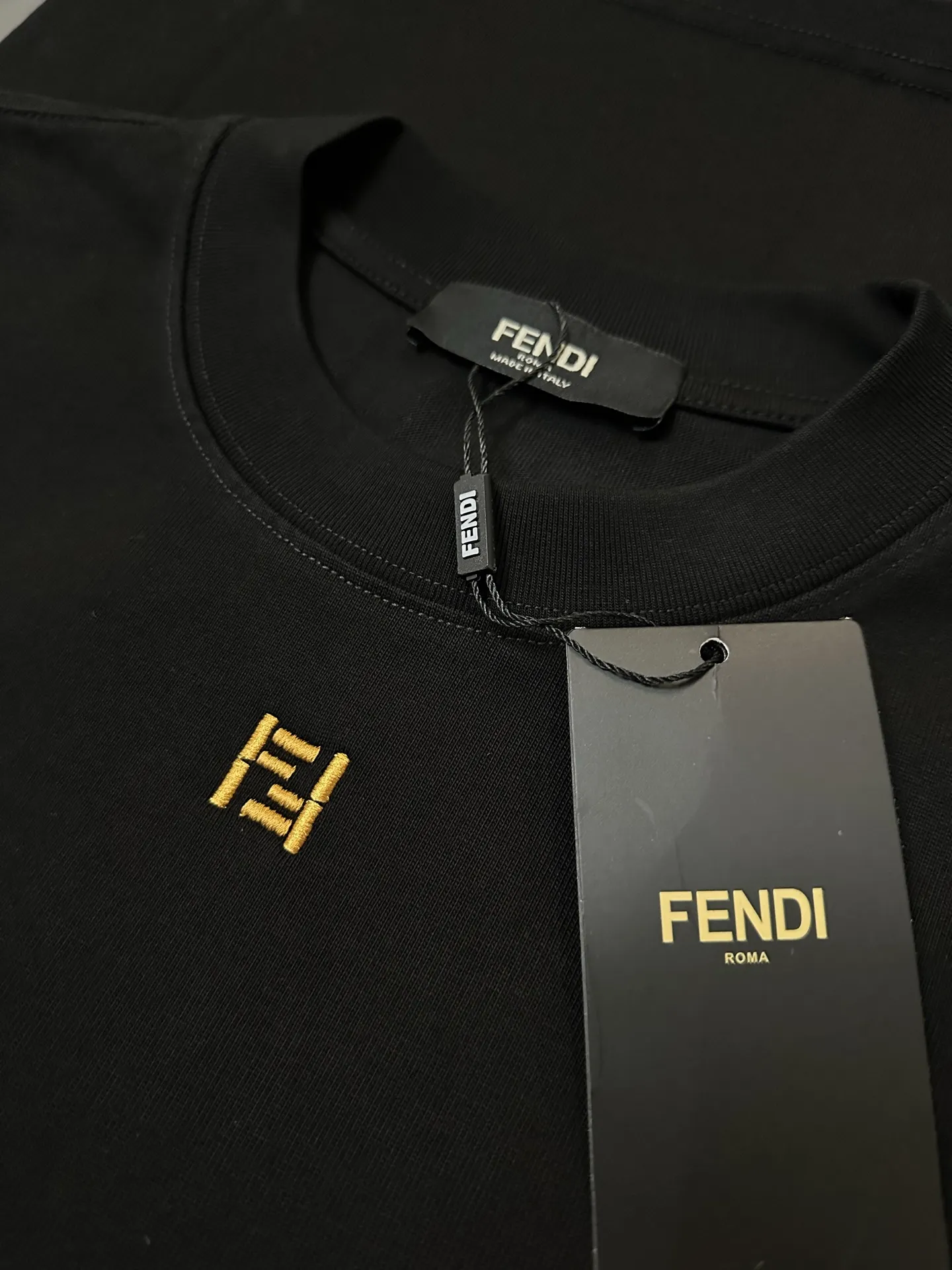 FF Logo Embroidered Heavyweight Cotton T-Shirt D19011574 — view 6