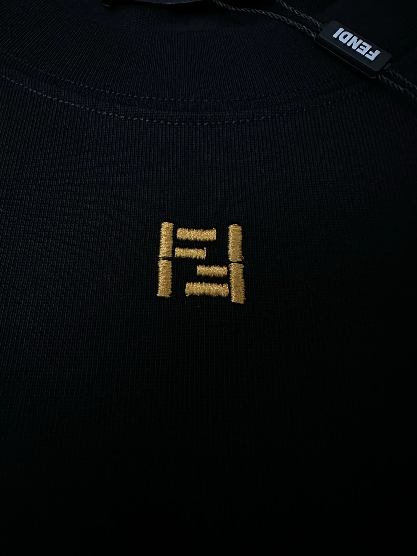 FF Logo Embroidered Heavyweight Cotton T-Shirt D19011574 — view 7