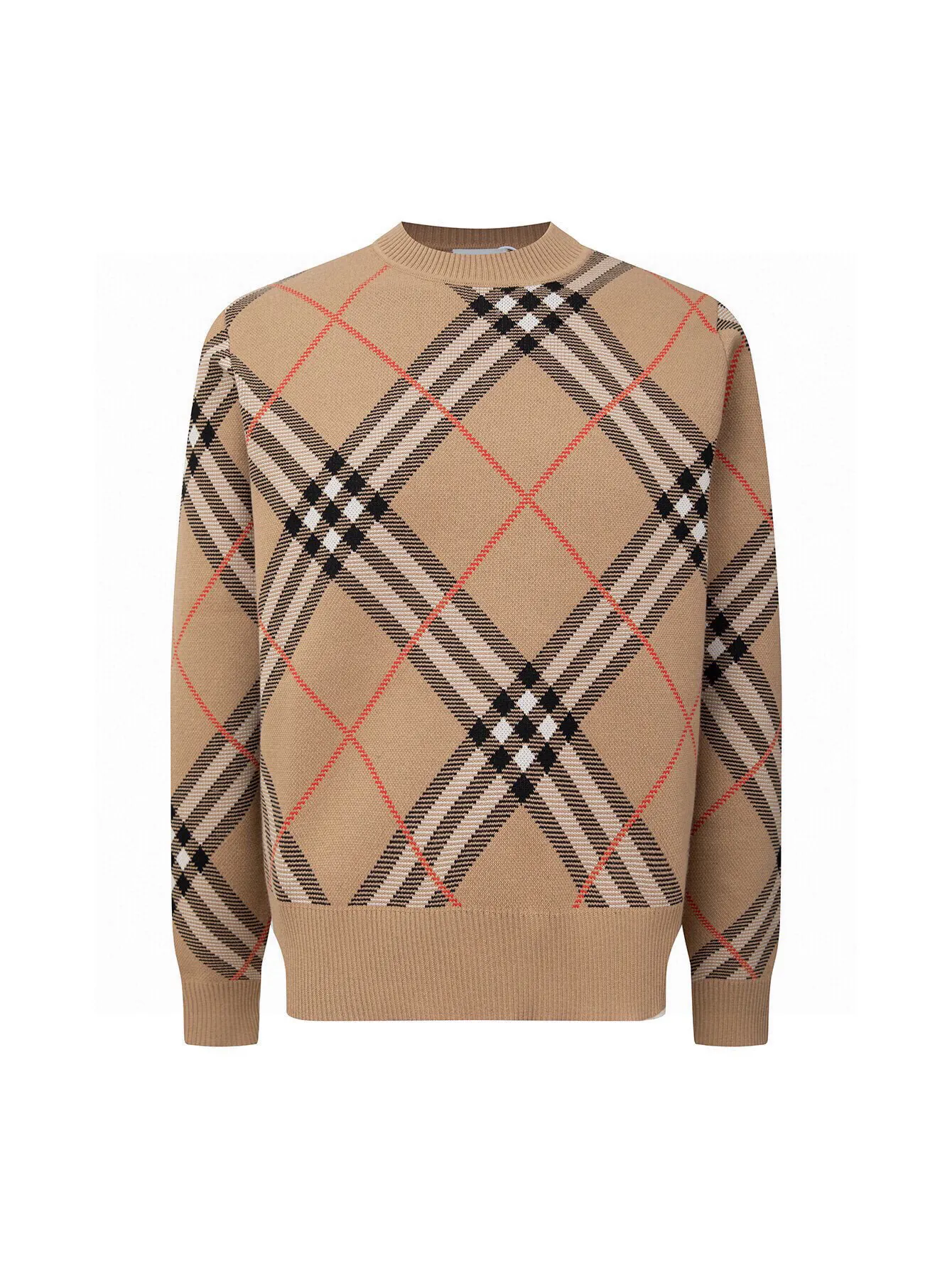 Check Wool-Blend Crew-Neck Sweater D19516395
