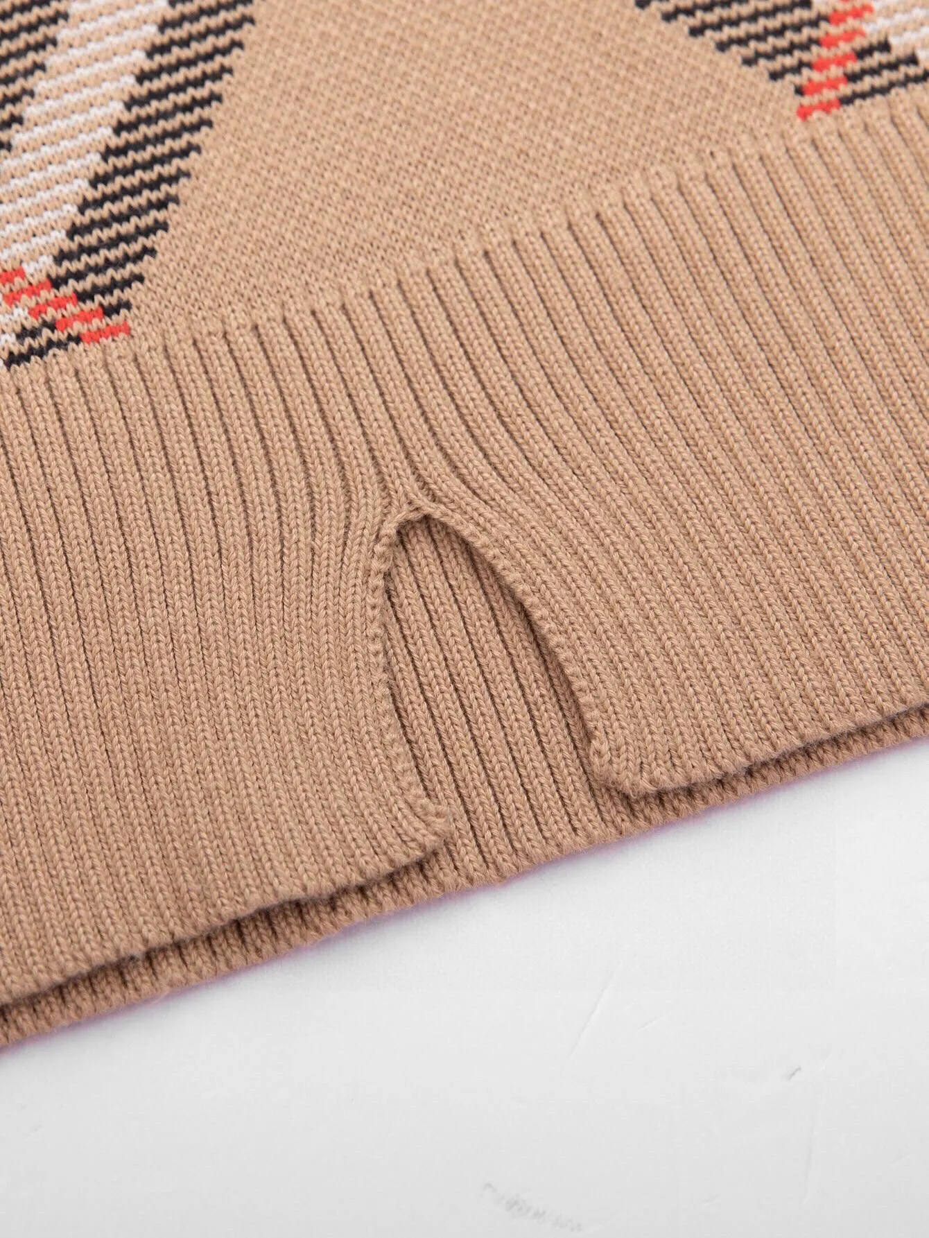 Check Wool-Blend Crew-Neck Sweater D19516395 — view 5