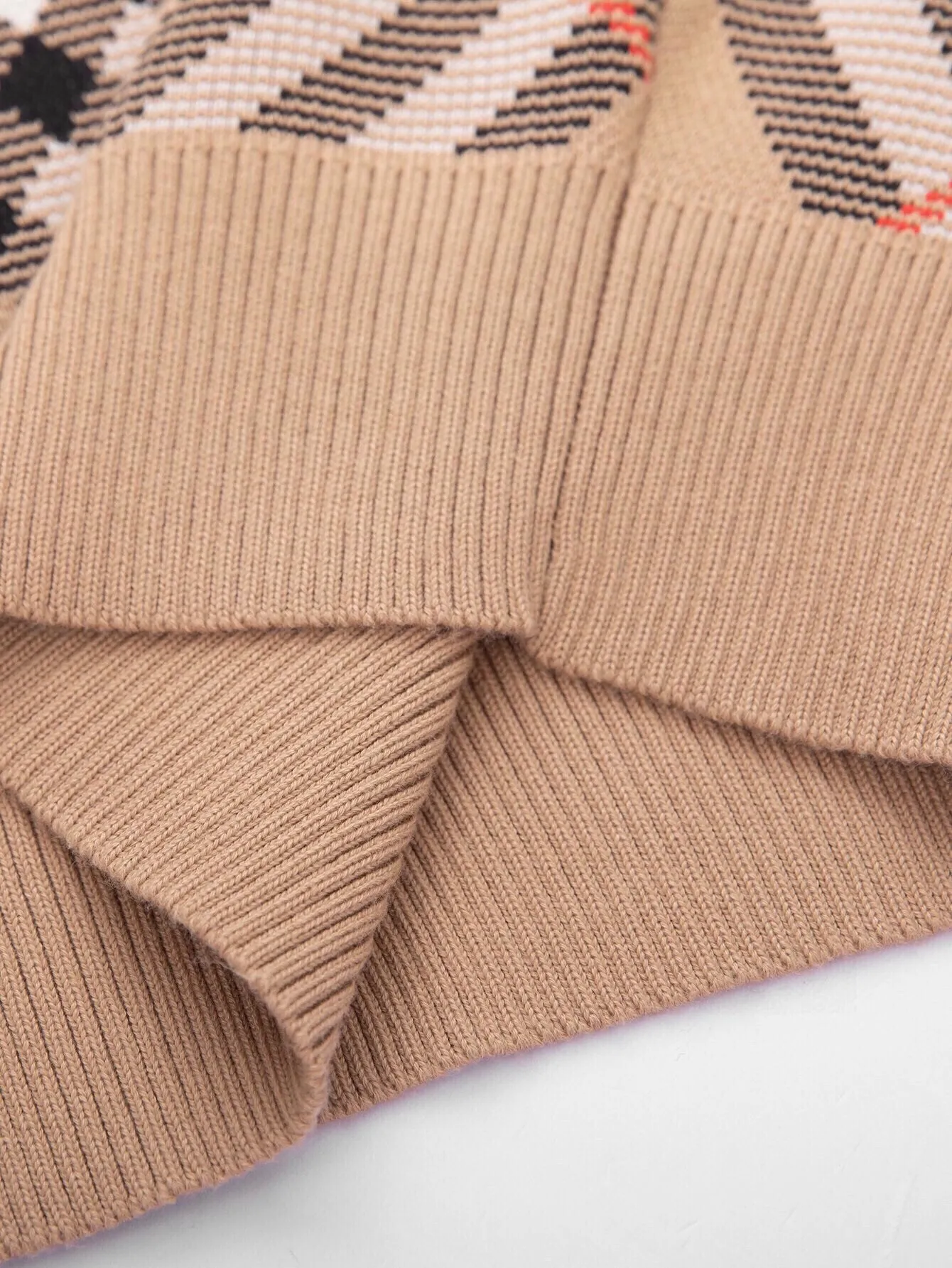 Check Wool-Blend Crew-Neck Sweater D19516395 — view 8