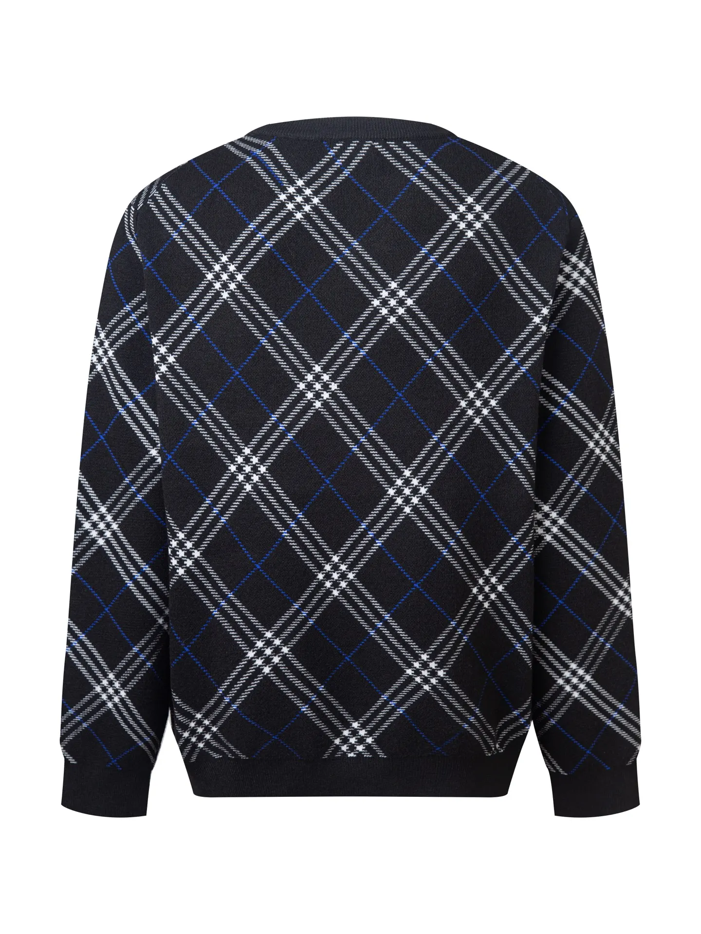 Check Wool-Blend Crew-Neck Sweater D19516455 — view 2
