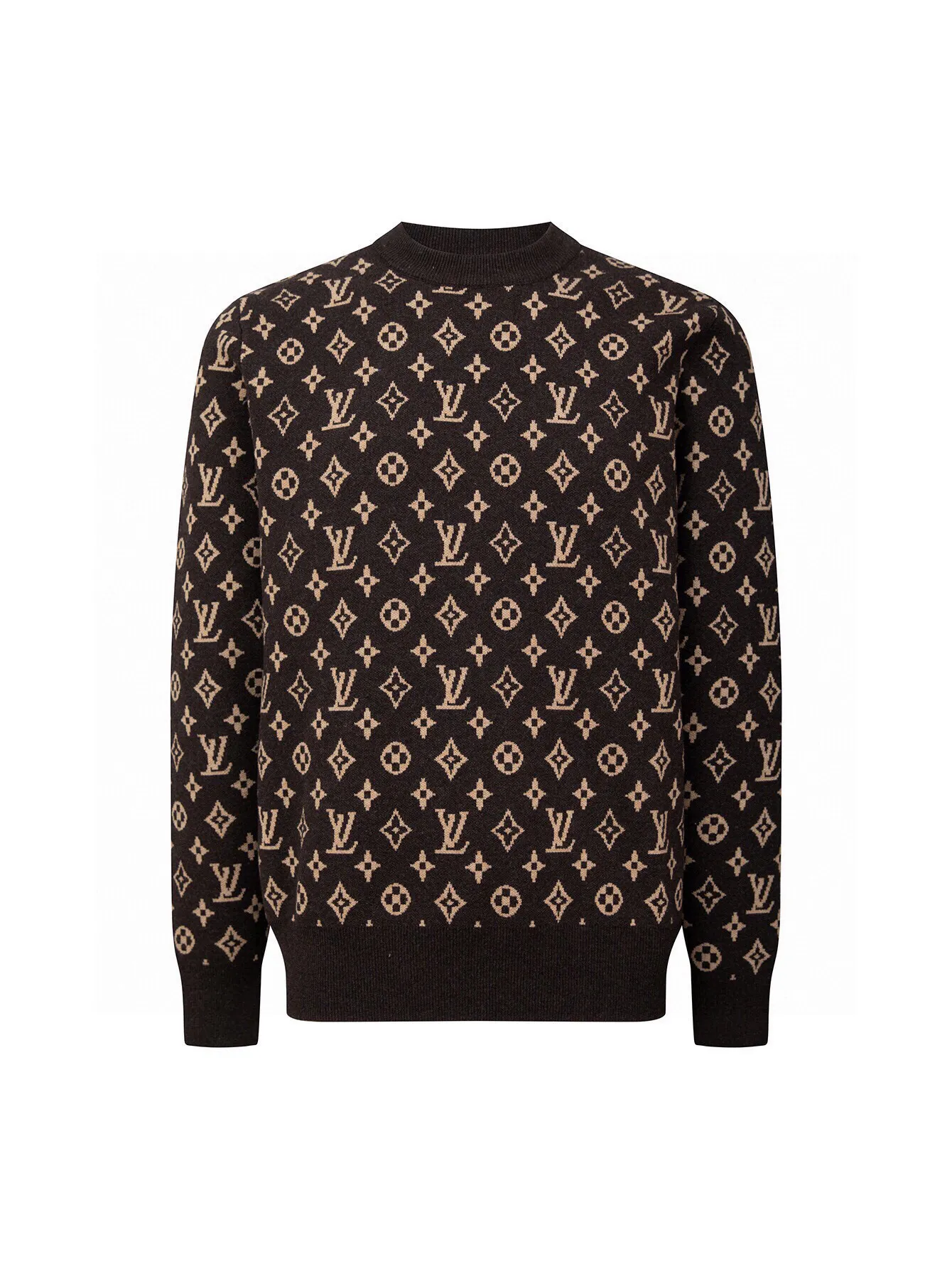 Monogram Jacquard Wool Crew-Neck Sweater D19516458