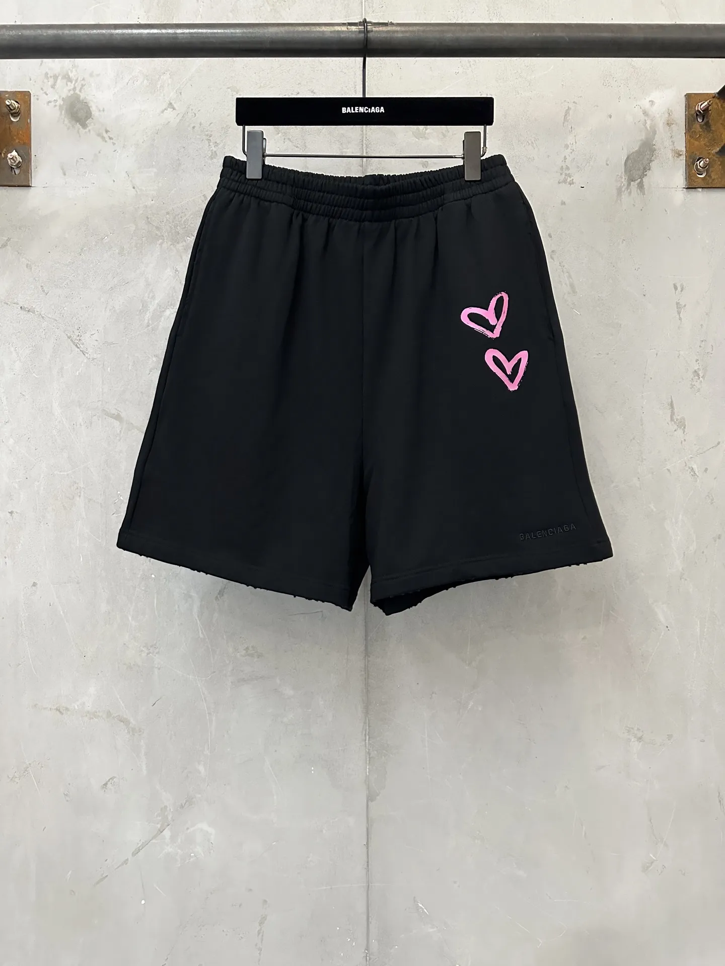 Heart Print Cotton-Jersey Sweat Shorts D19518962