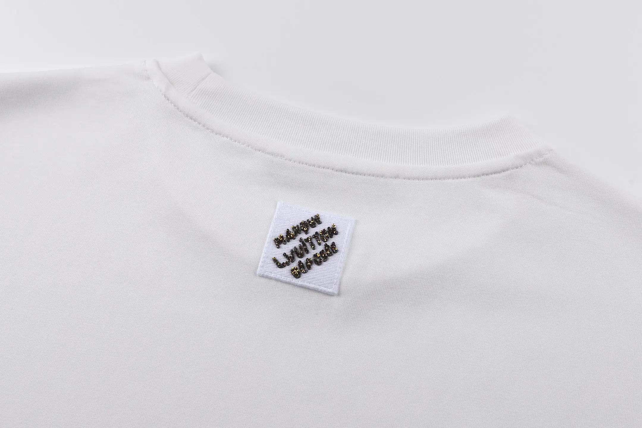 Sequin Logo Embroidered Cotton T-Shirt D19514251 — view 4