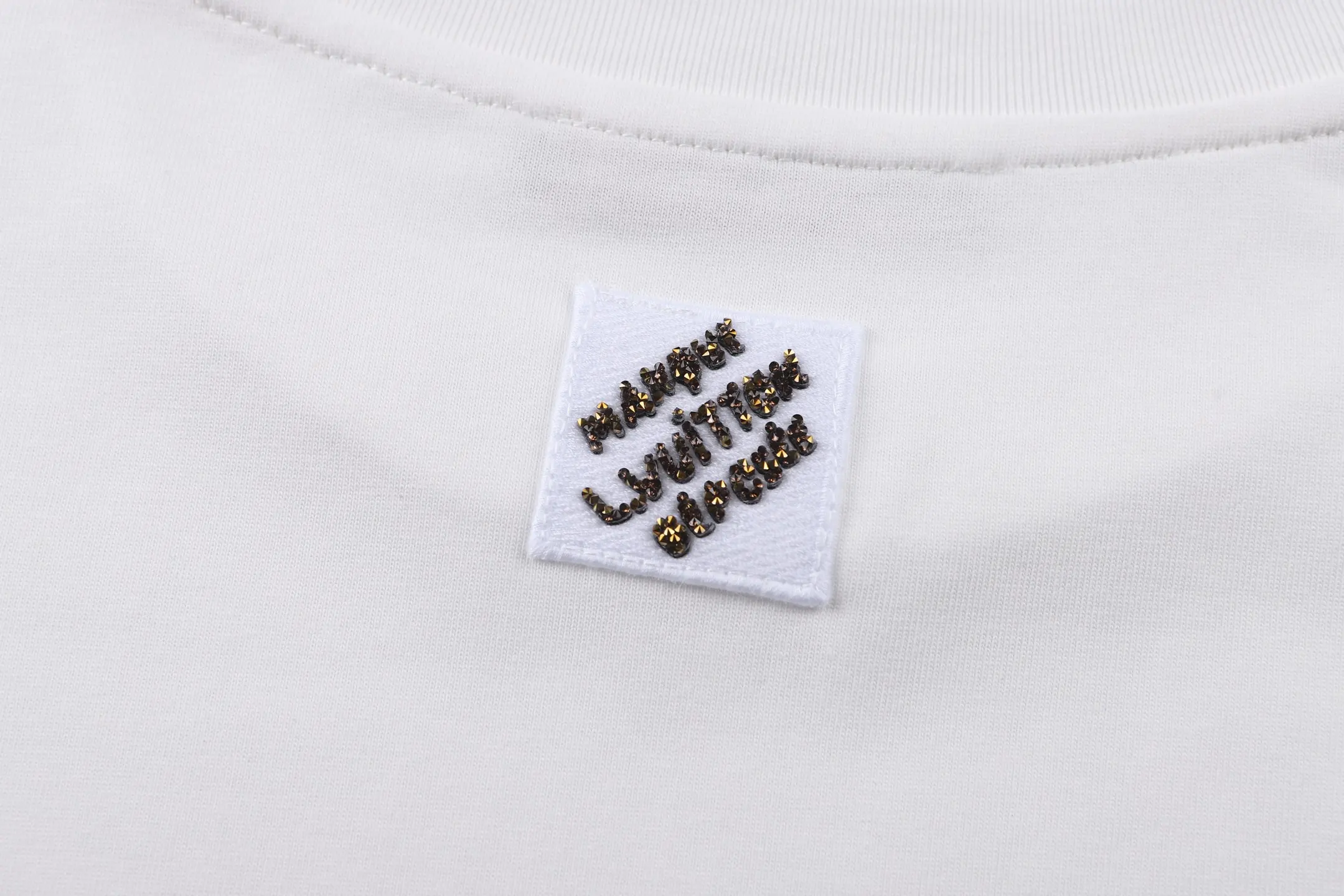 Sequin Logo Embroidered Cotton T-Shirt D19514251 — view 6