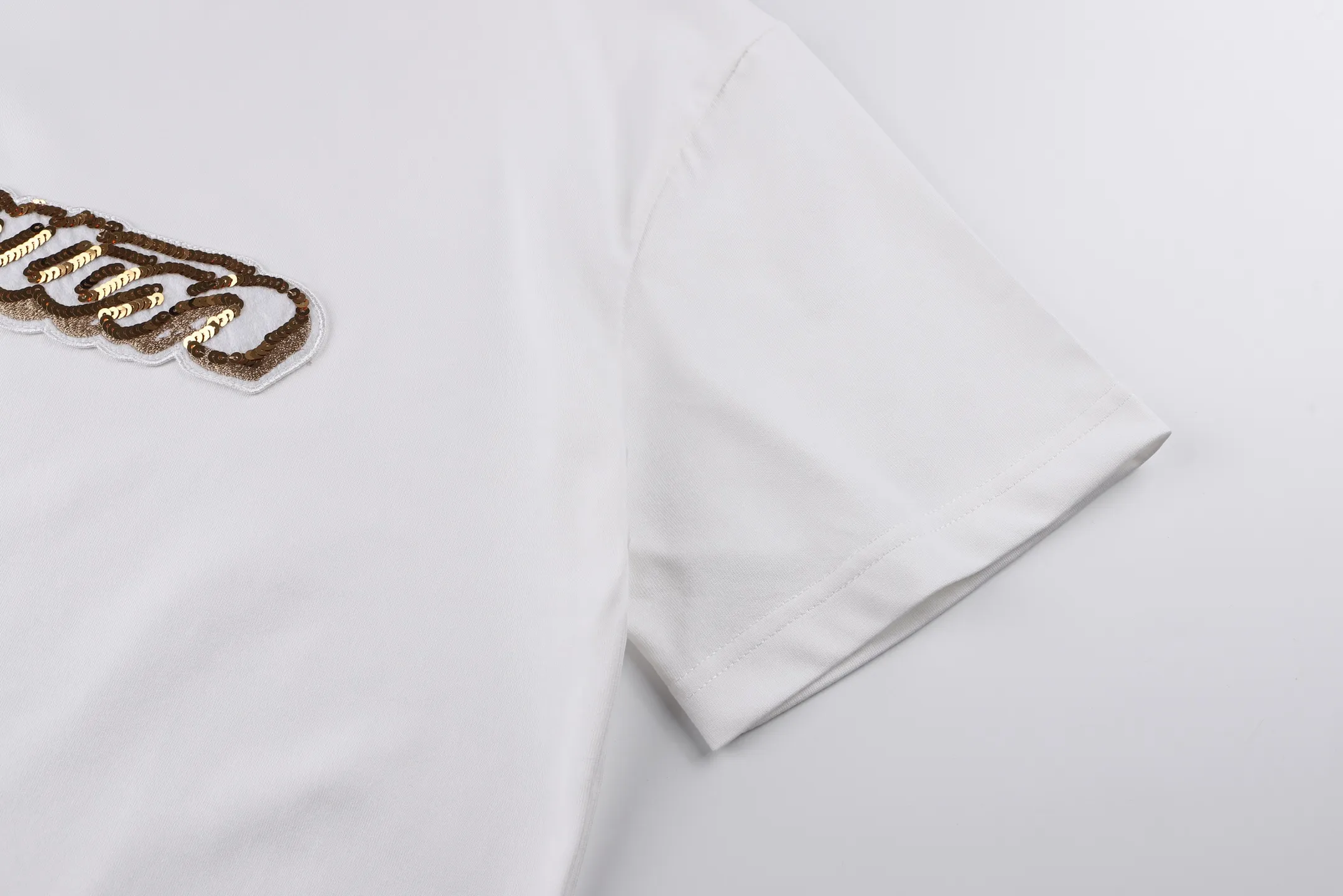Sequin Logo Embroidered Cotton T-Shirt D19514251 — view 7